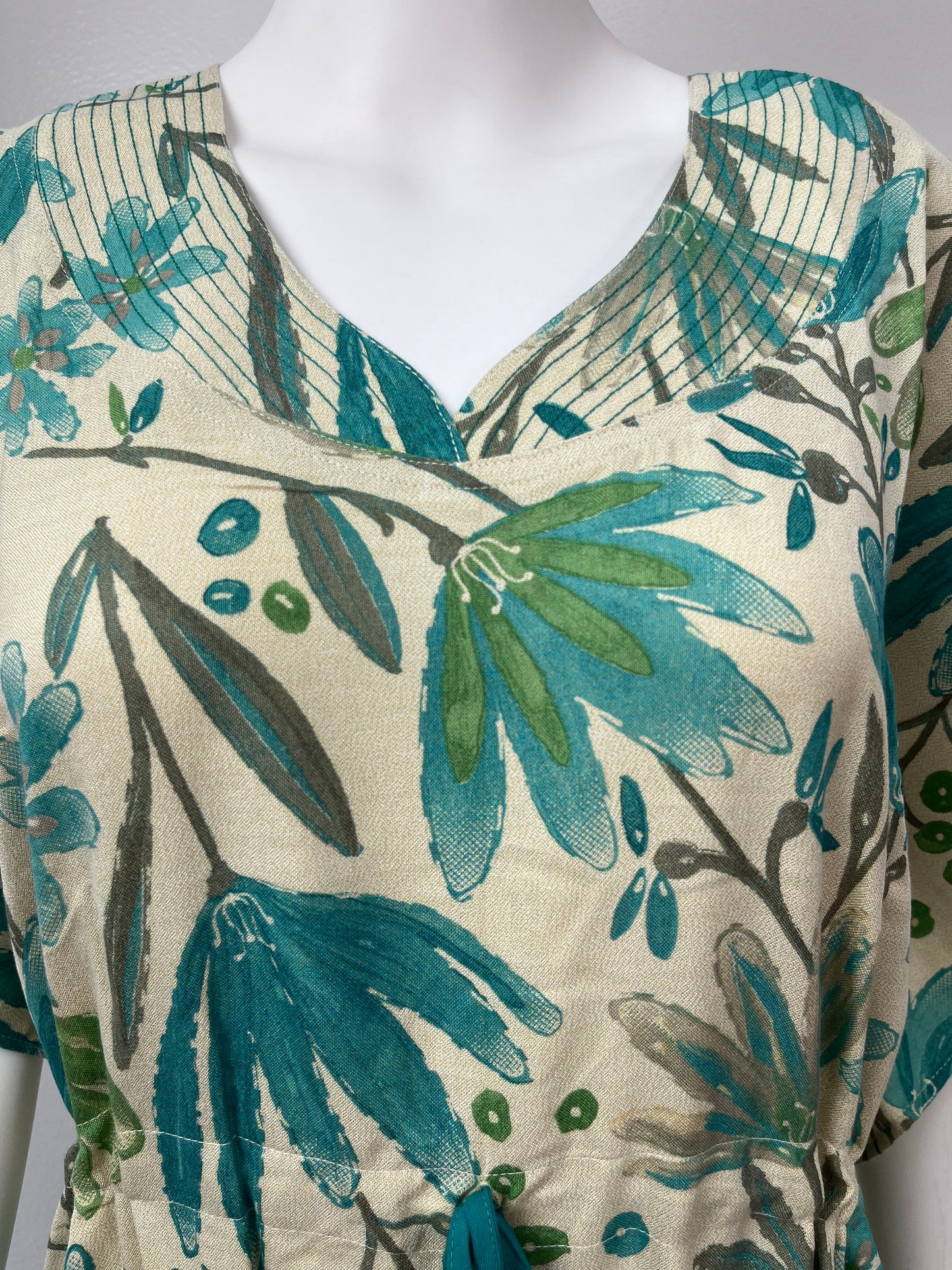 Green Foliage Premium Alpine Fabric Kaftan