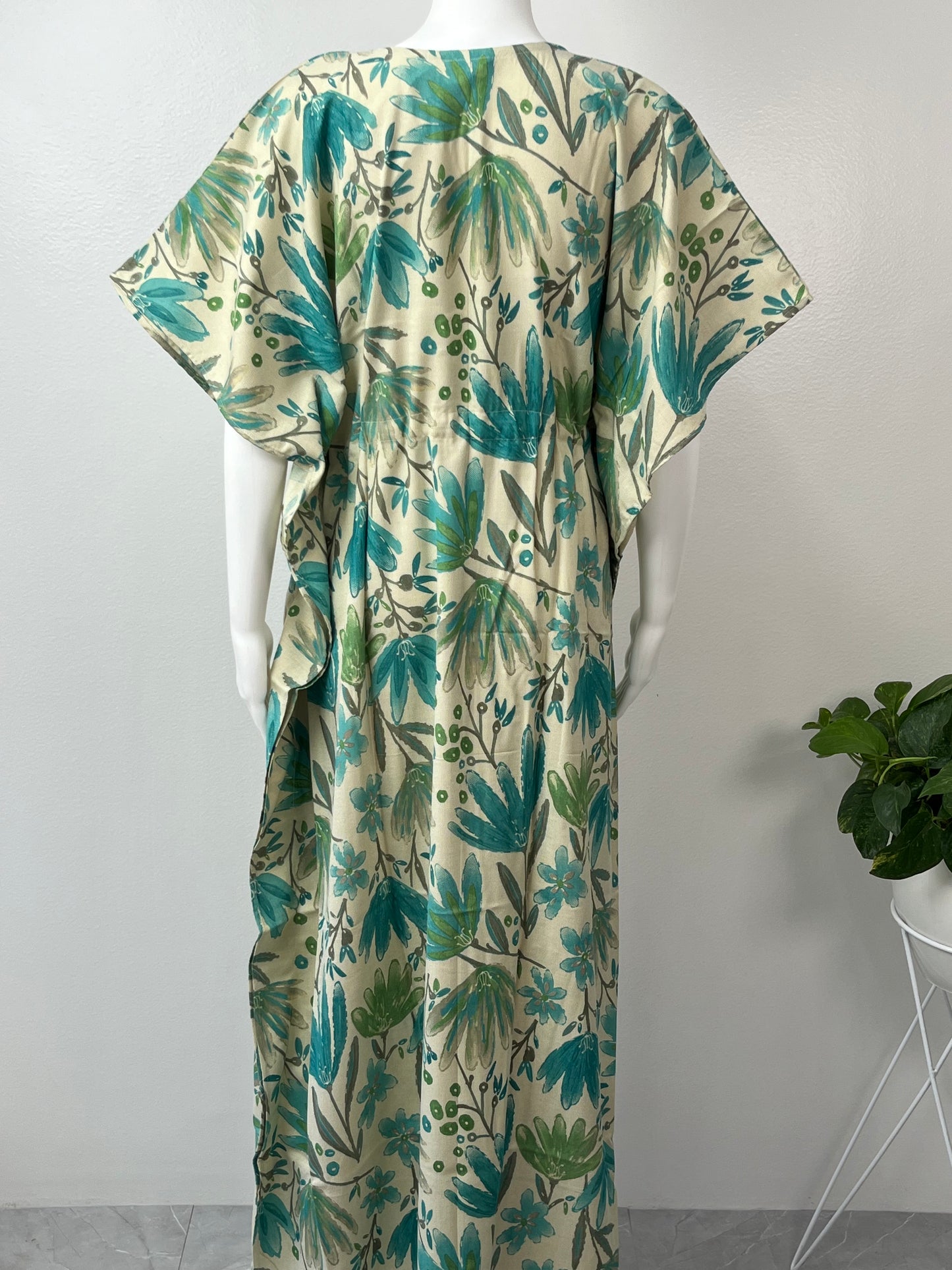 Green Foliage Premium Alpine Fabric Kaftan