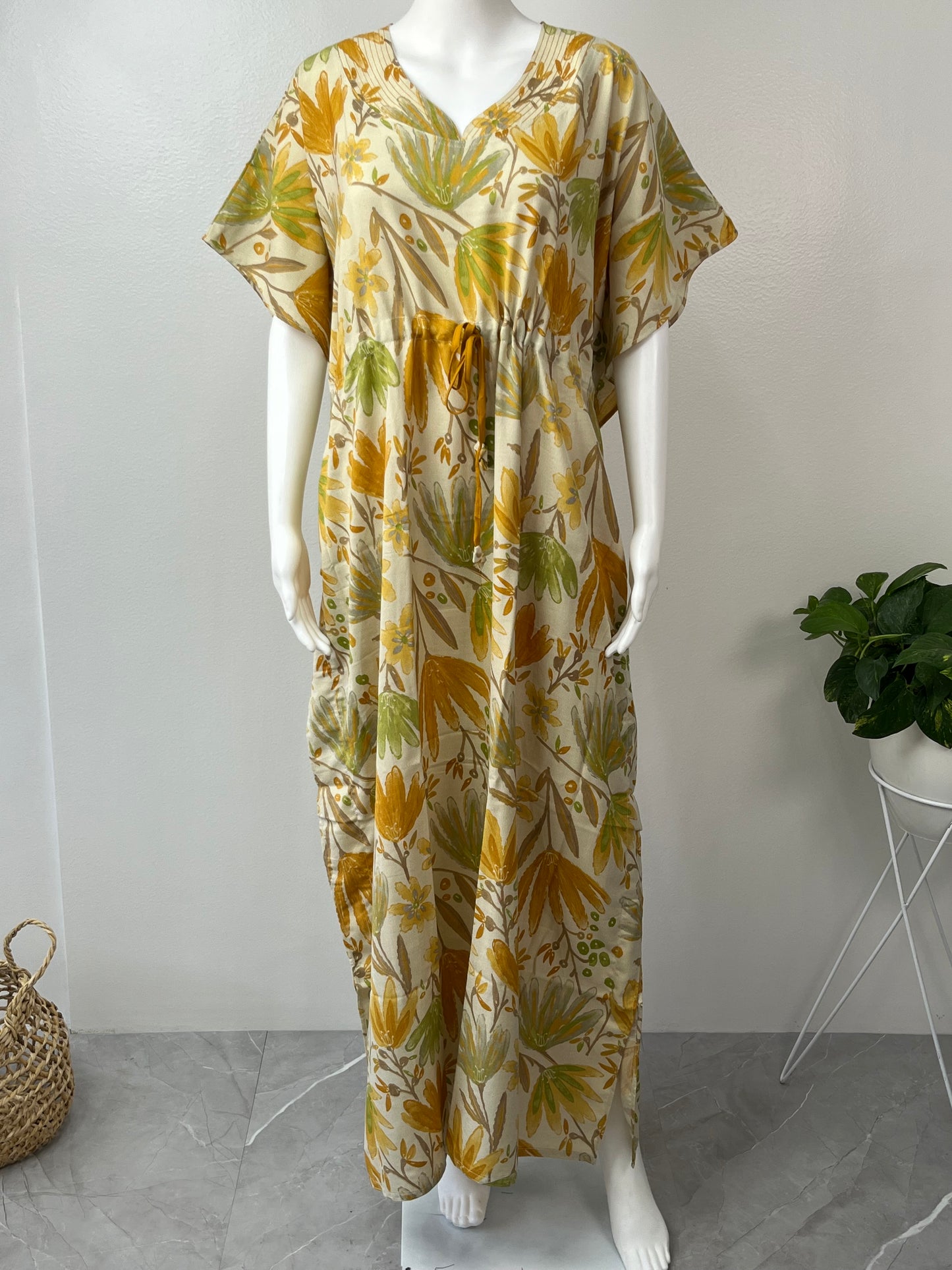 Sage Green Soft Alpine Fabric Kaftan