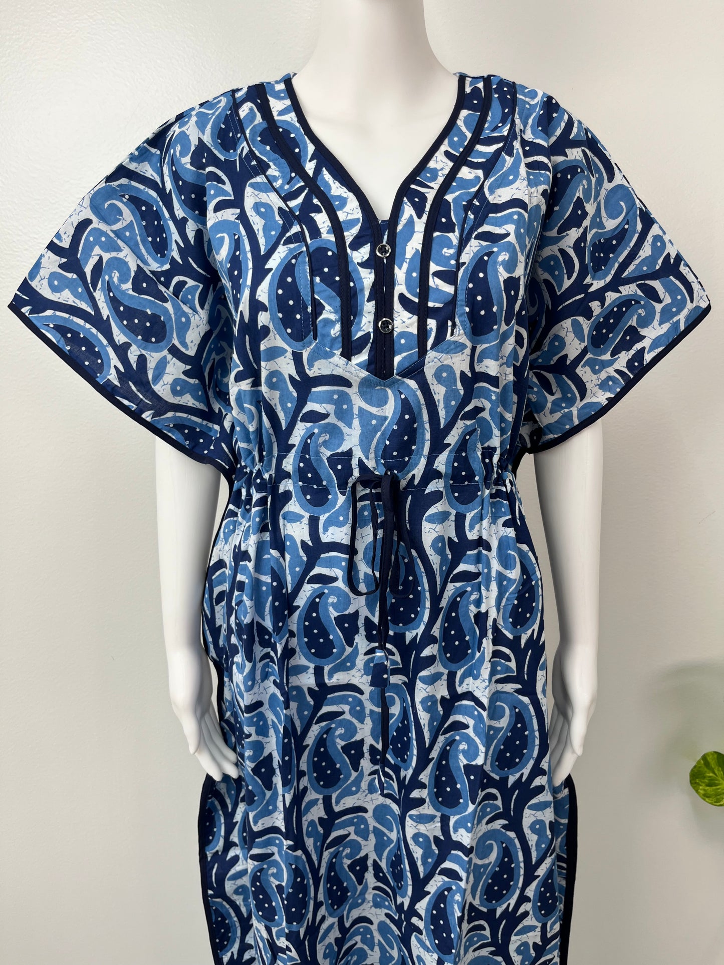 Royal Blue Premium Pure Cotton Fabric Kaftan