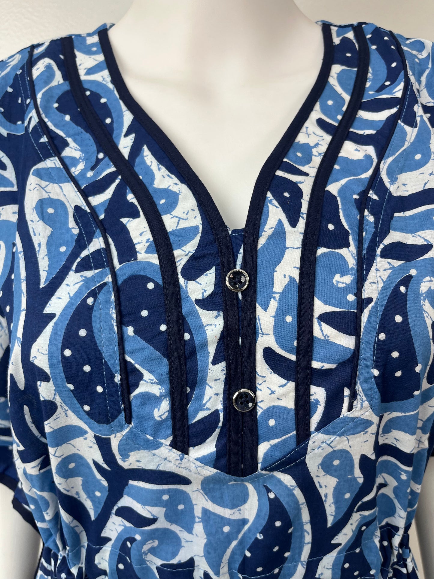 Royal Blue Premium Pure Cotton Fabric Kaftan