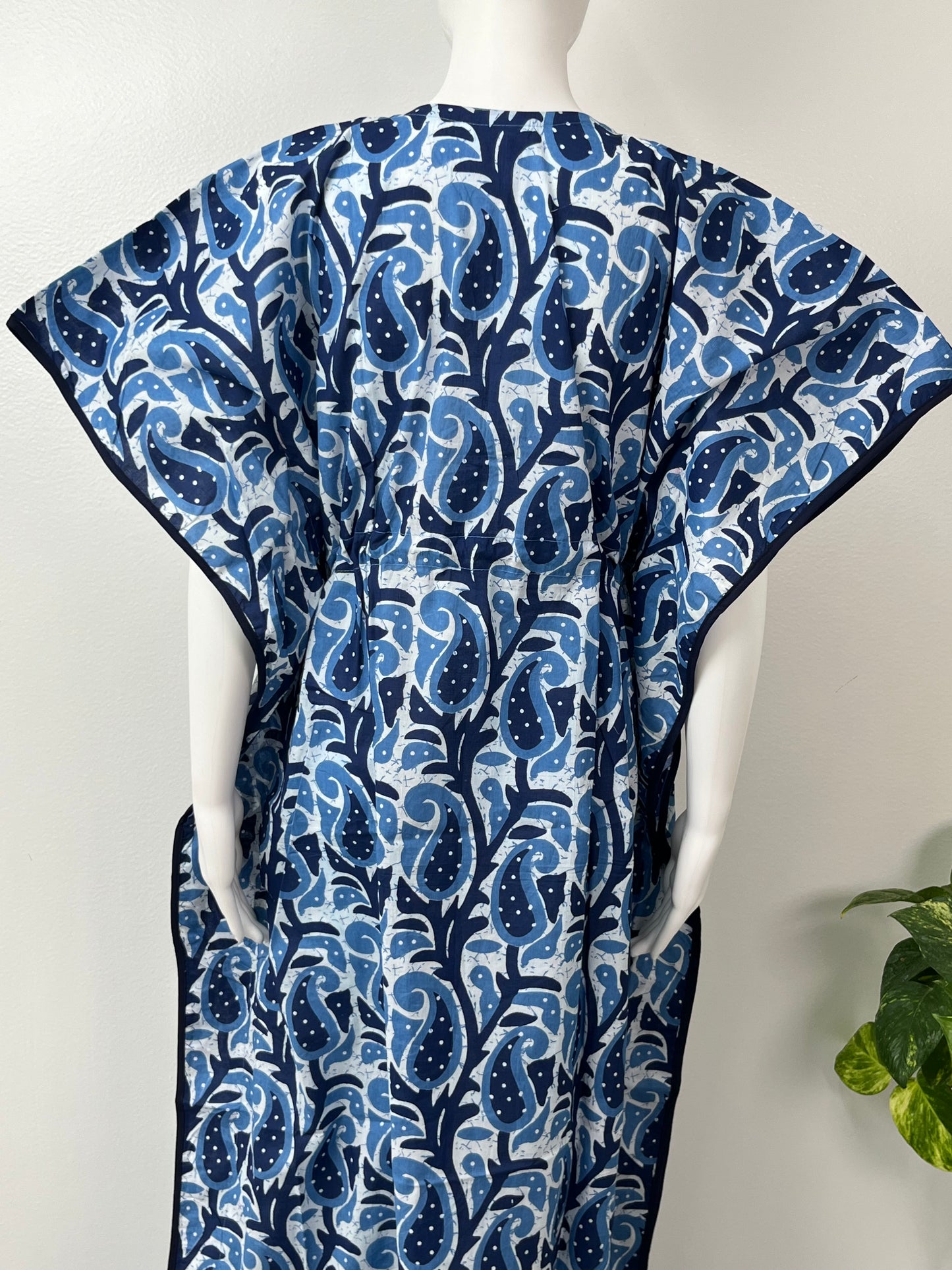 Royal Blue Premium Pure Cotton Fabric Kaftan