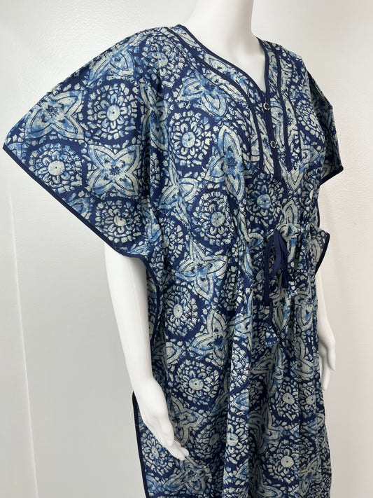 Indigo Pure Cotton Kaftan Elegant & Classy