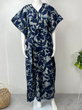 Indigo Blue Soft 100% Cotton Kaftan for Women