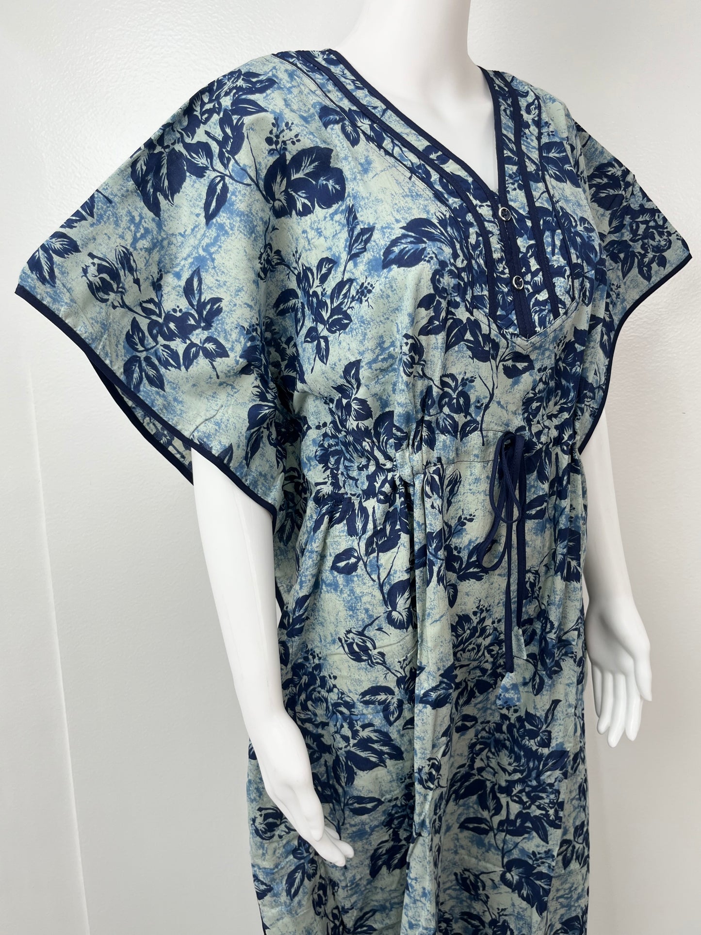 Indigo Blue Soft Pure Cotton Kaftan for Women