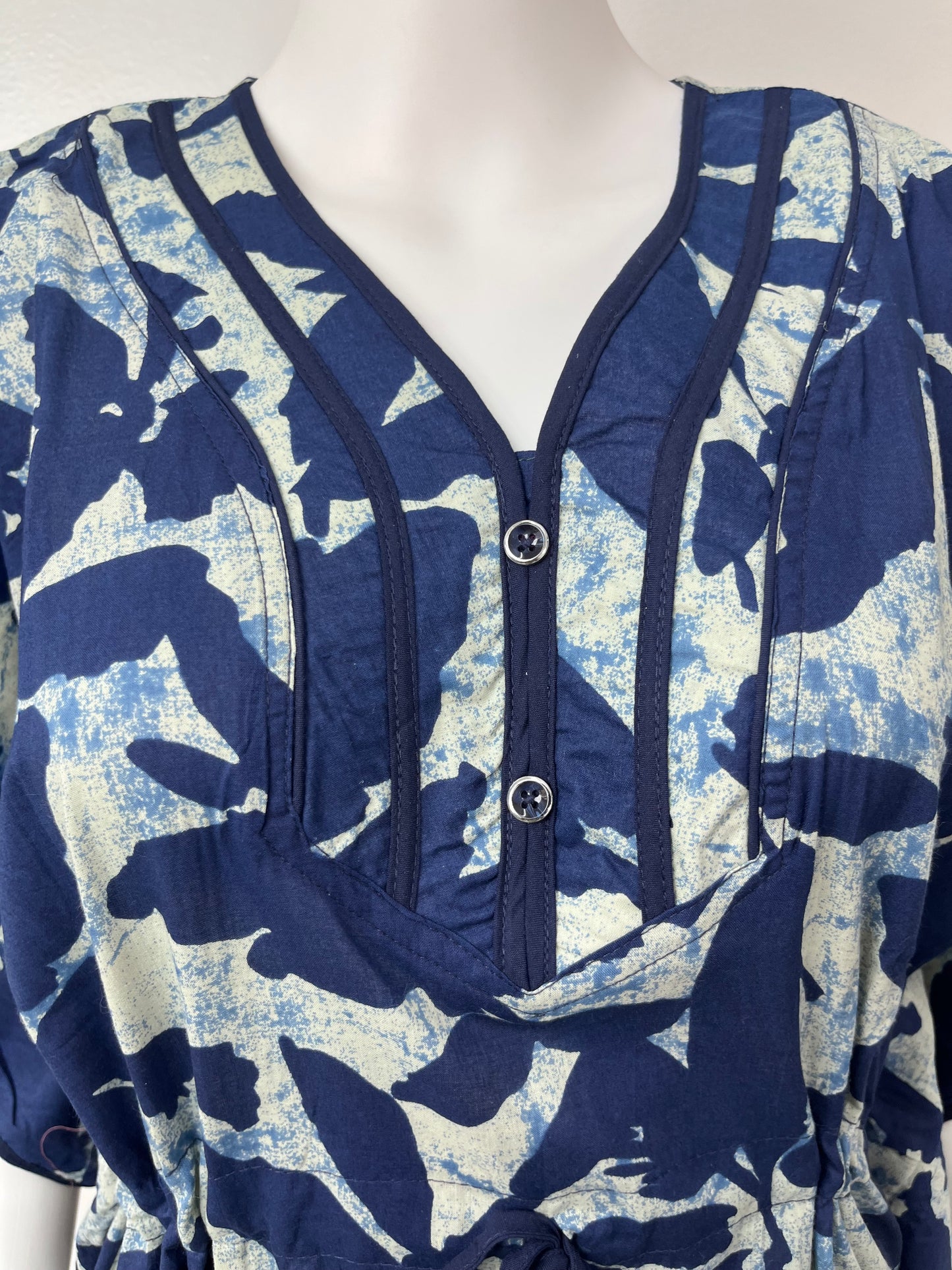 Indigo Blue Soft 100% Cotton Kaftan for Women
