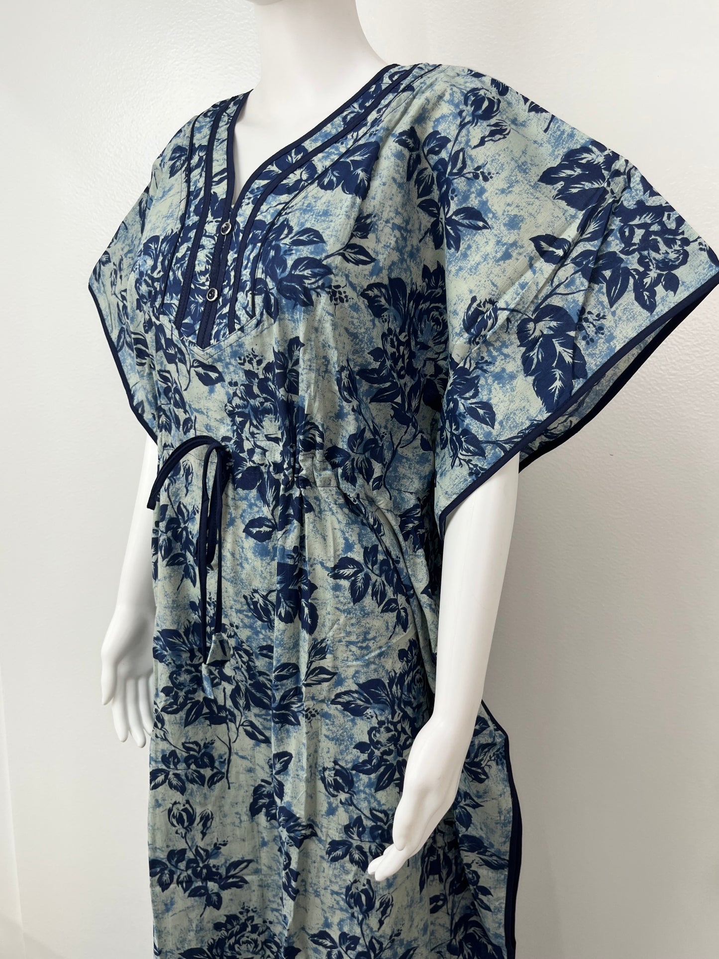 Indigo Blue Soft Pure Cotton Kaftan for Women