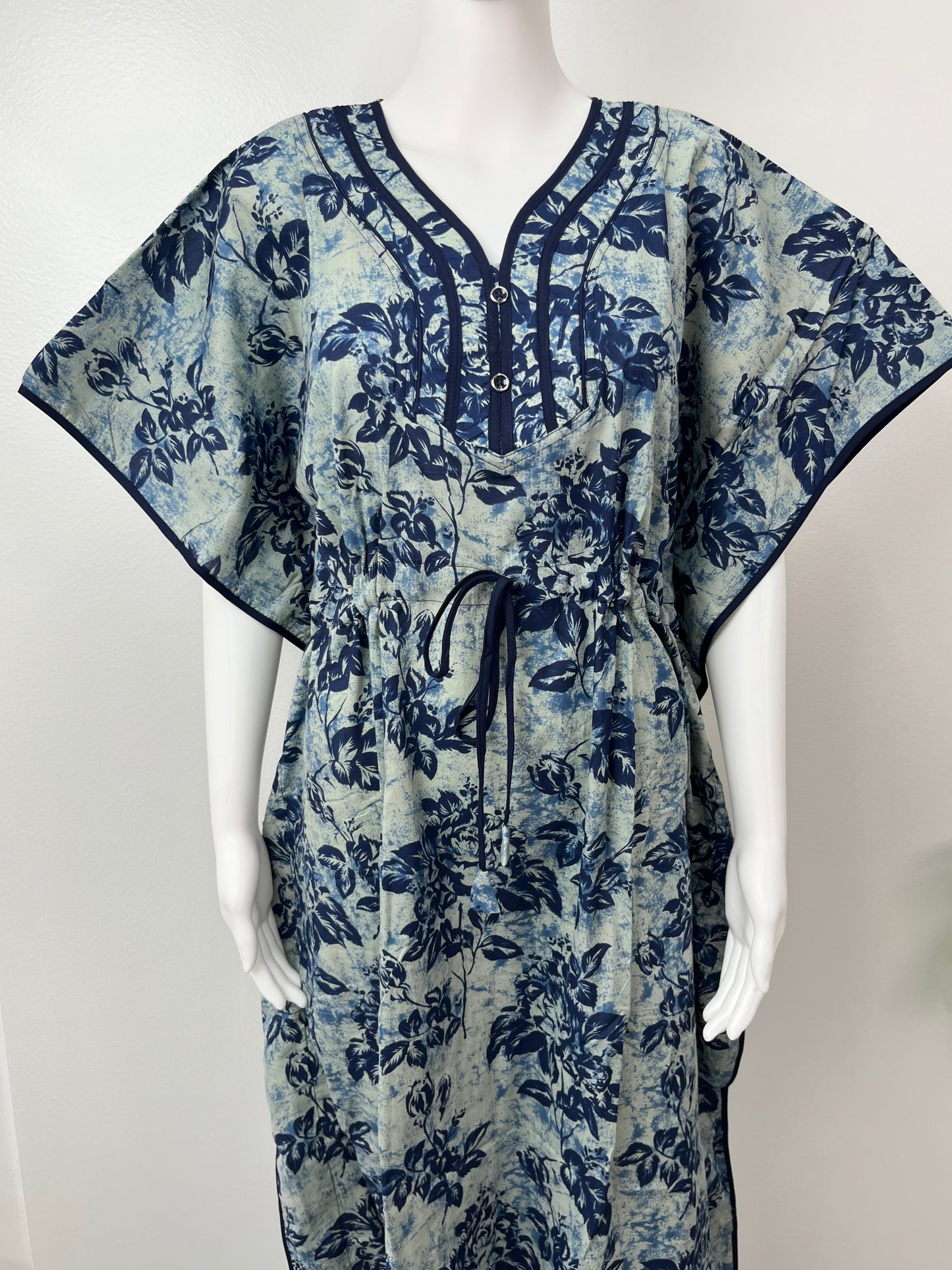 Indigo Blue Soft Pure Cotton Kaftan for Women