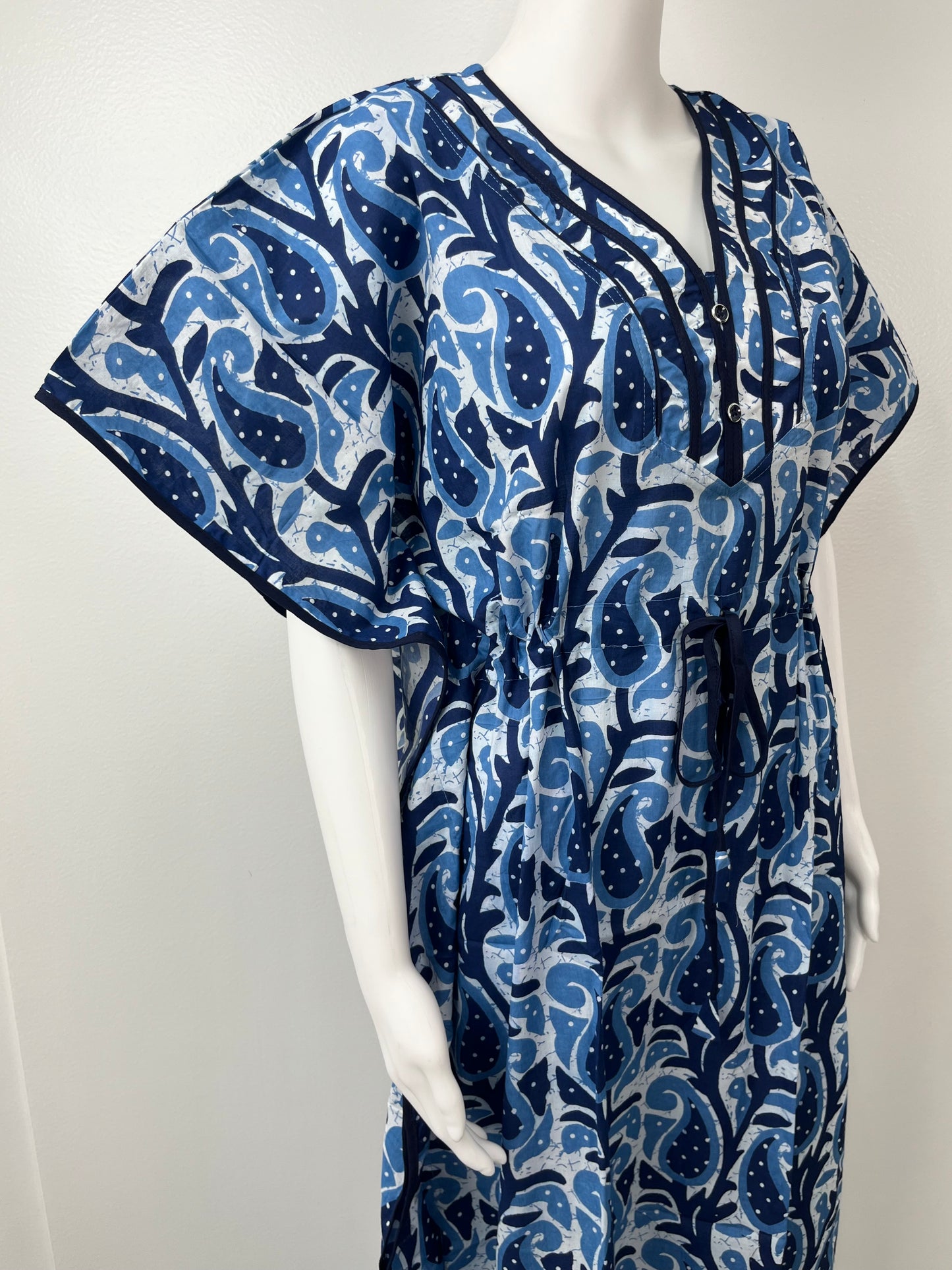 Royal Blue Premium Pure Cotton Fabric Kaftan
