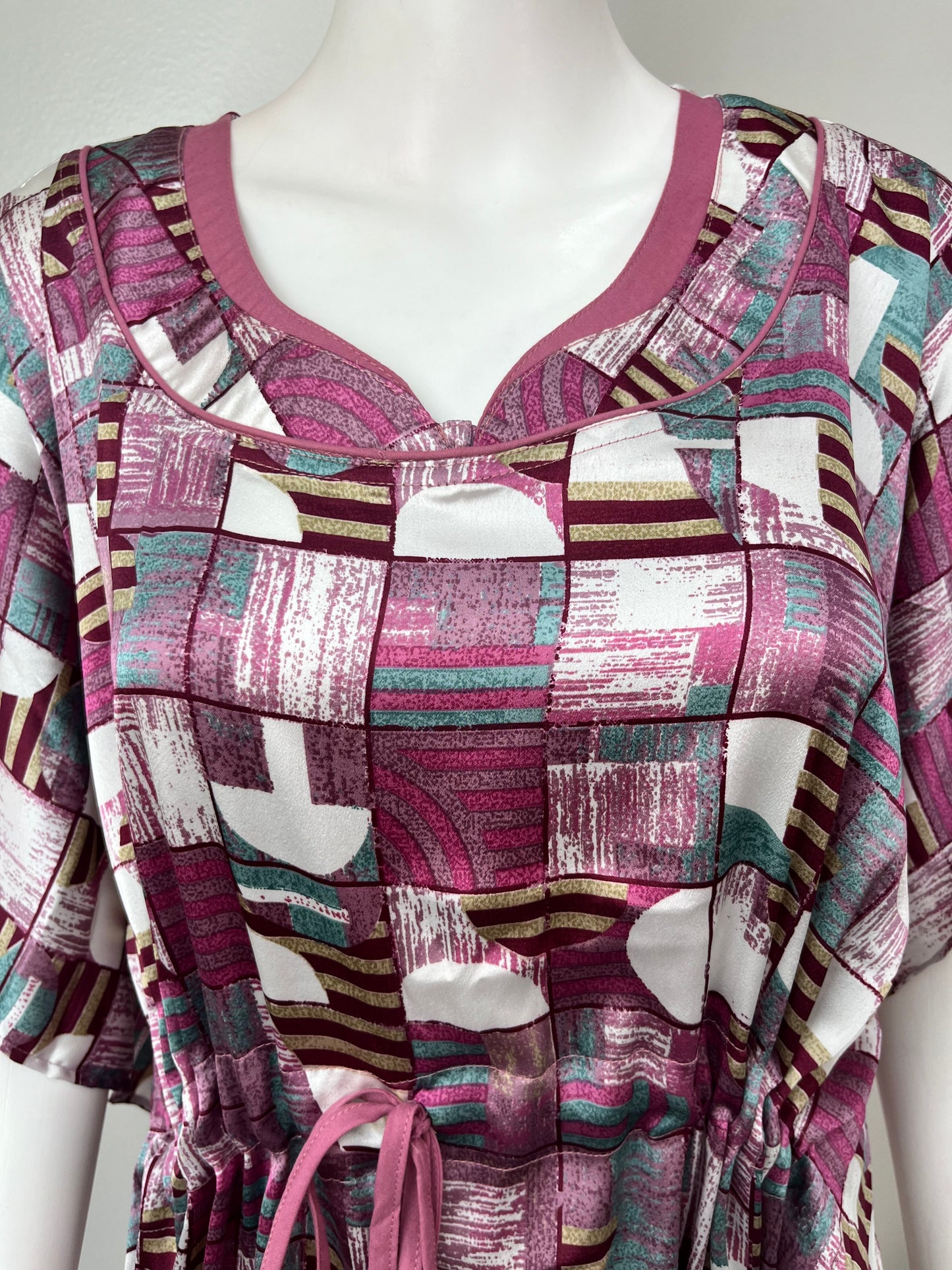 Magenta Satin Fabric Kaftan Elegant & Classy