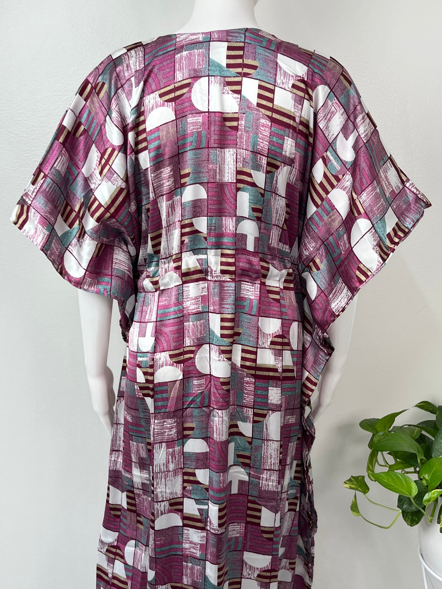 Magenta Satin Fabric Kaftan Elegant & Classy