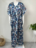 Royal Blue Premium Satin Fabric Kaftan