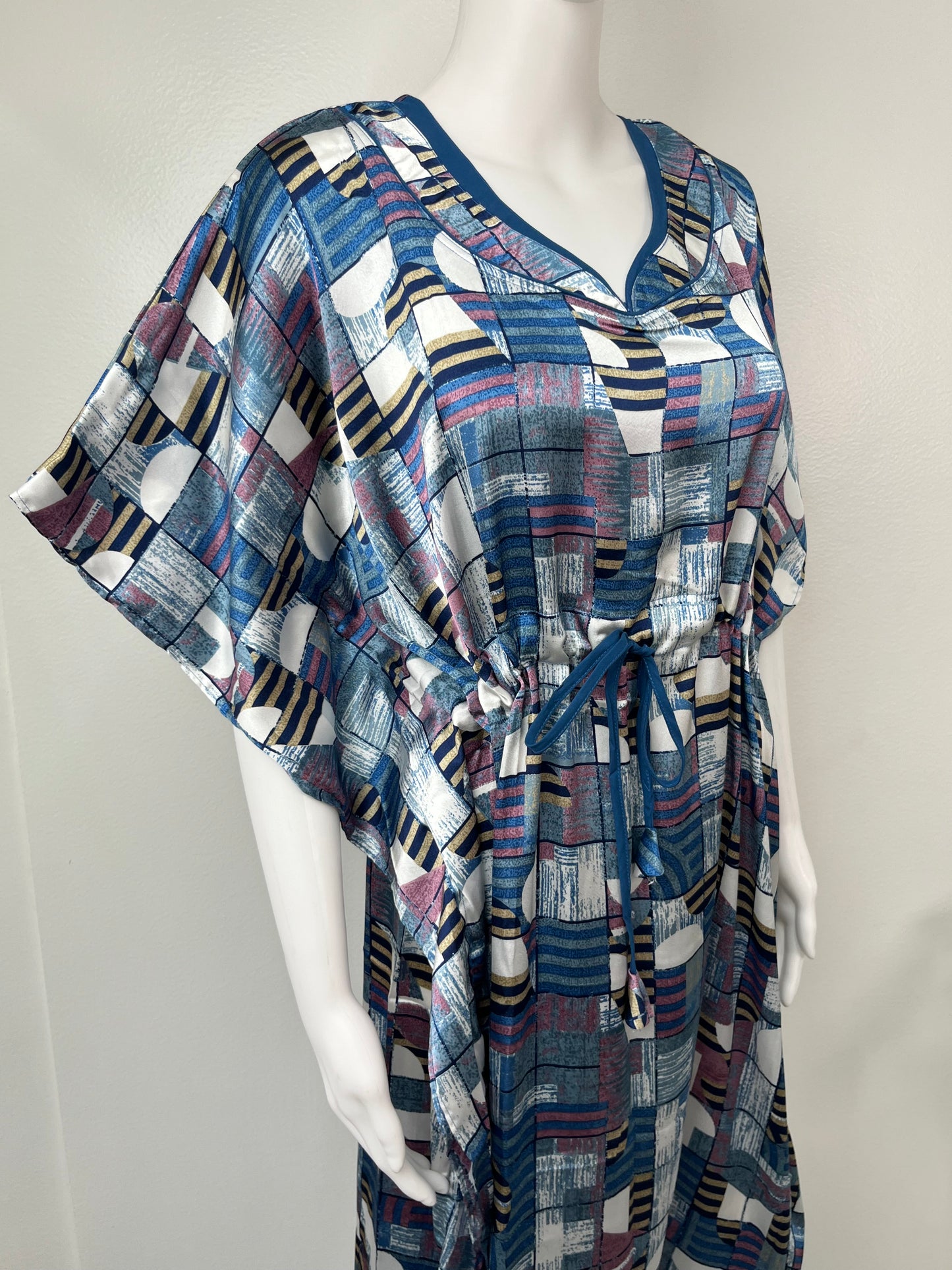 Royal Blue Premium Satin Fabric Kaftan