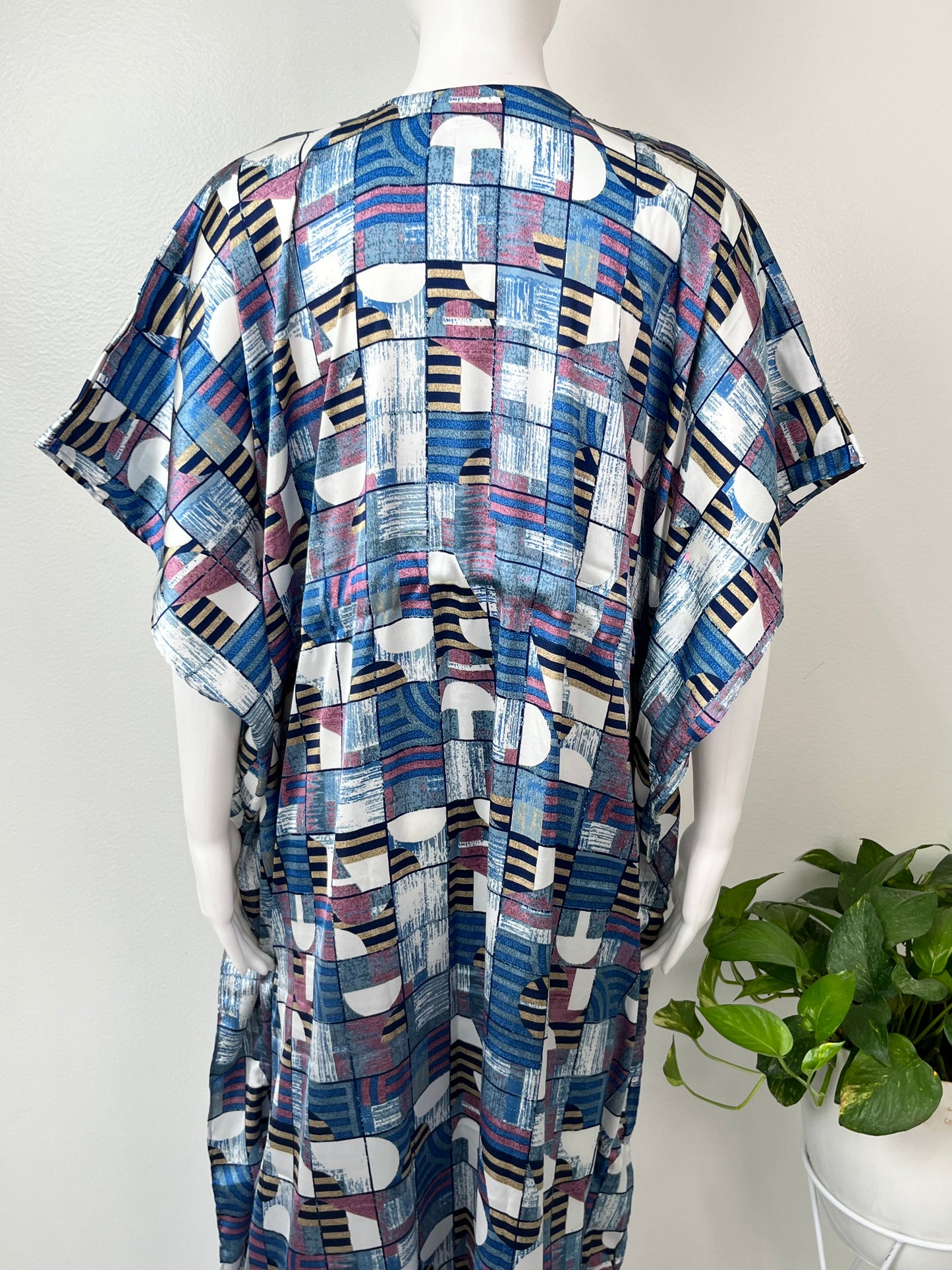 Royal Blue Premium Satin Fabric Kaftan