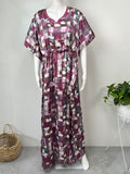 Magenta Satin Fabric Kaftan Elegant & Classy