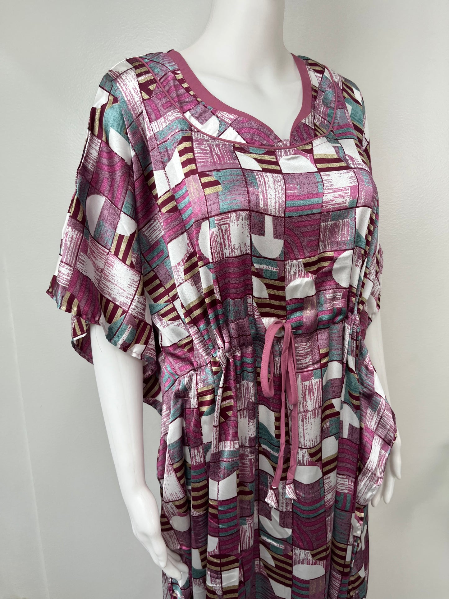 Magenta Satin Fabric Kaftan Elegant & Classy