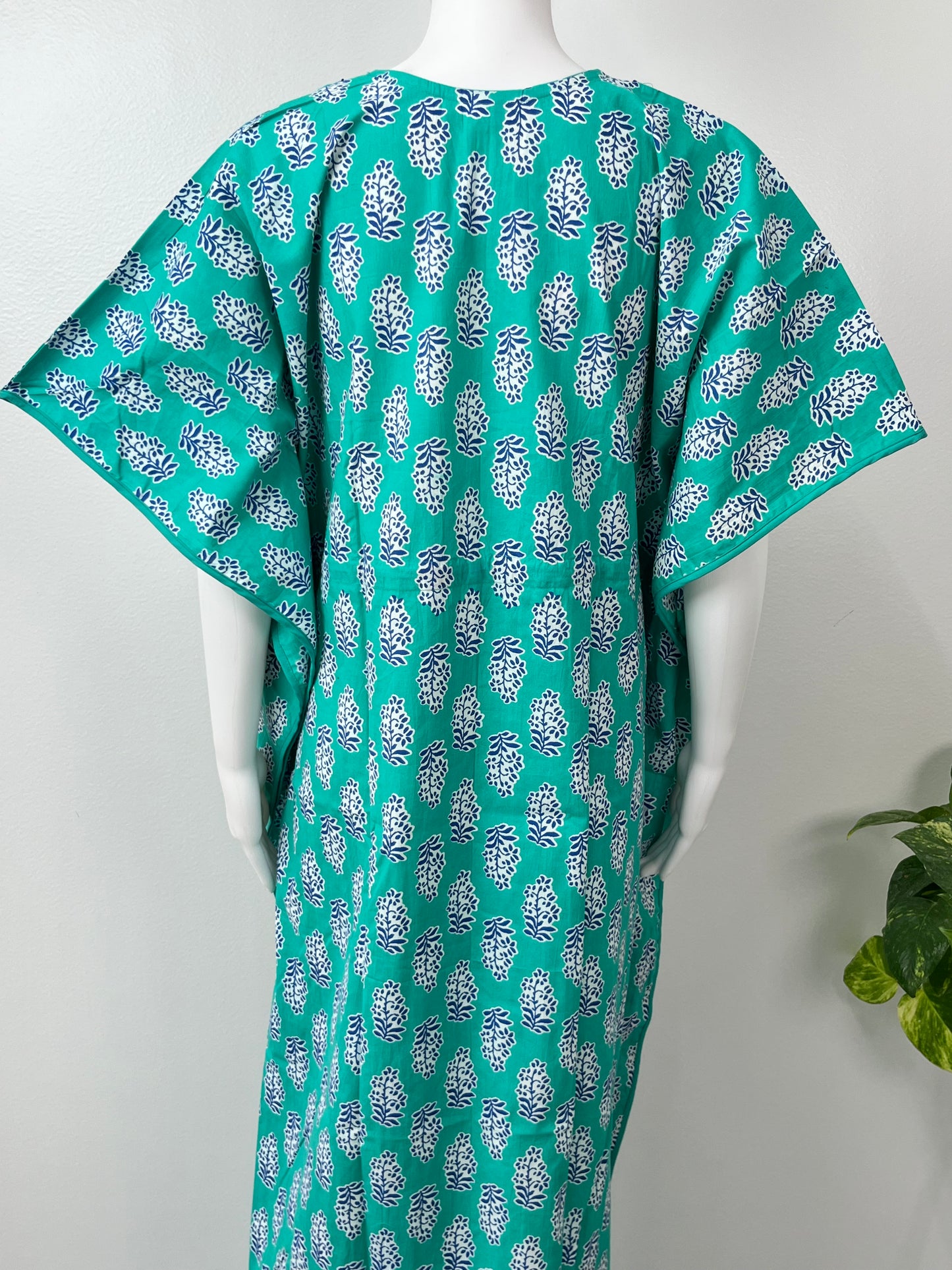 Turquoise Premium Pure Cotton Fabric Kaftan