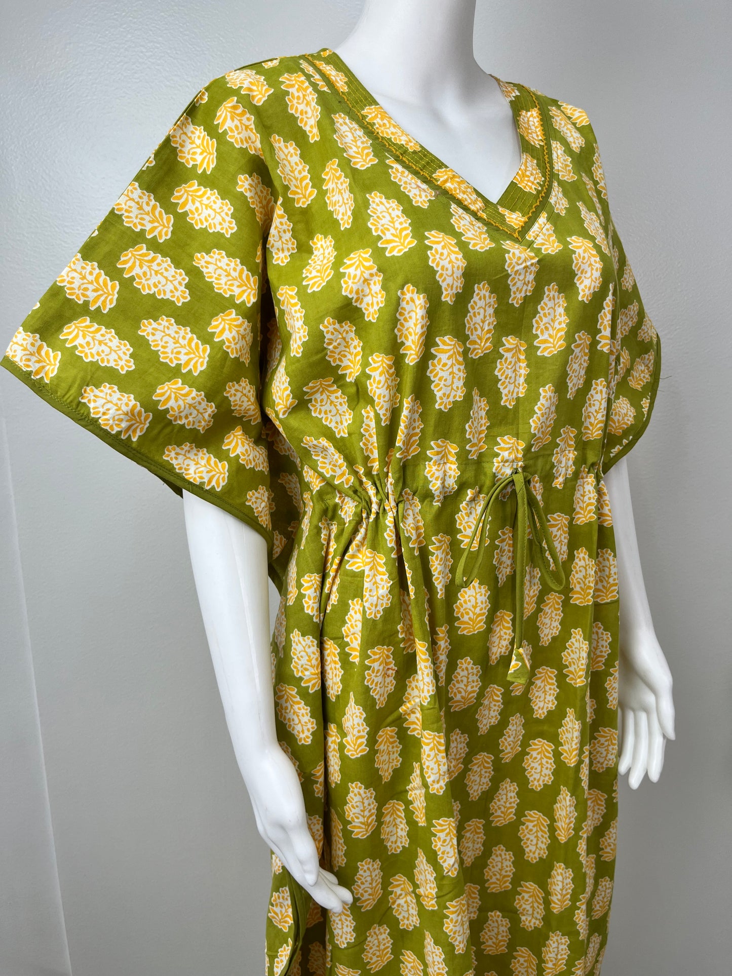 Olive Green Pure Cotton Kaftan Elegant & Classy