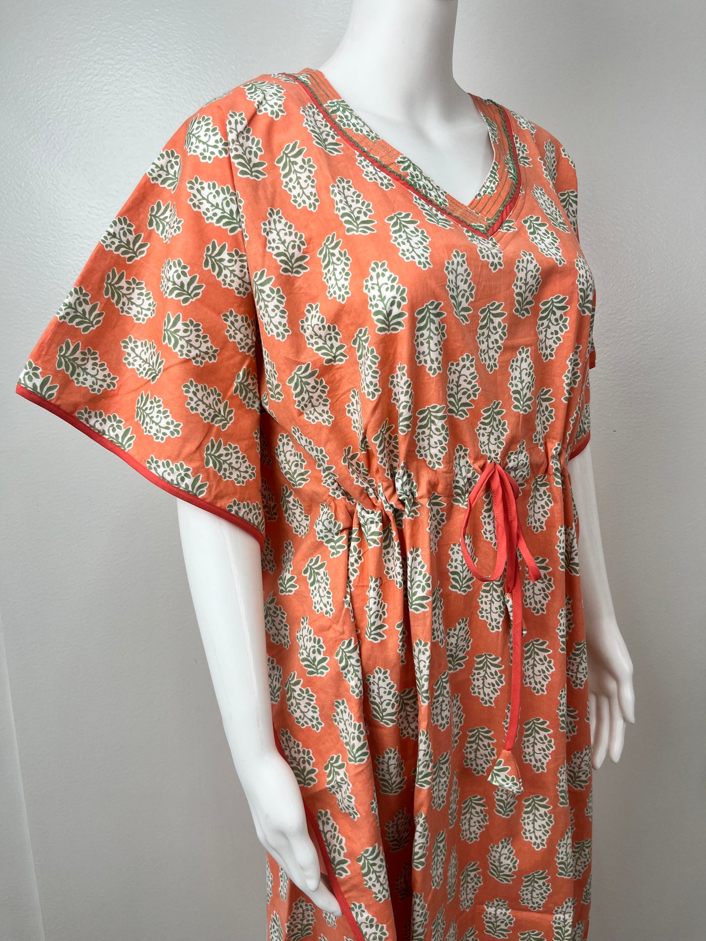 Orange 100% Cotton Kaftan Elegant & Classy
