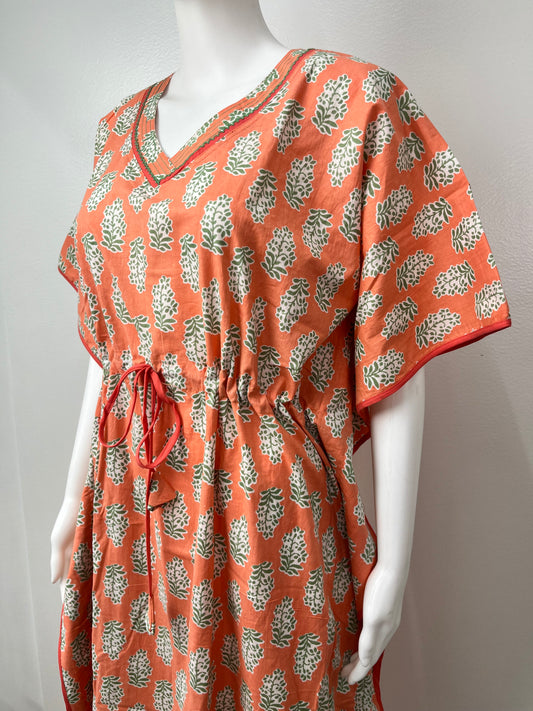 Orange 100% Cotton Kaftan Elegant & Classy