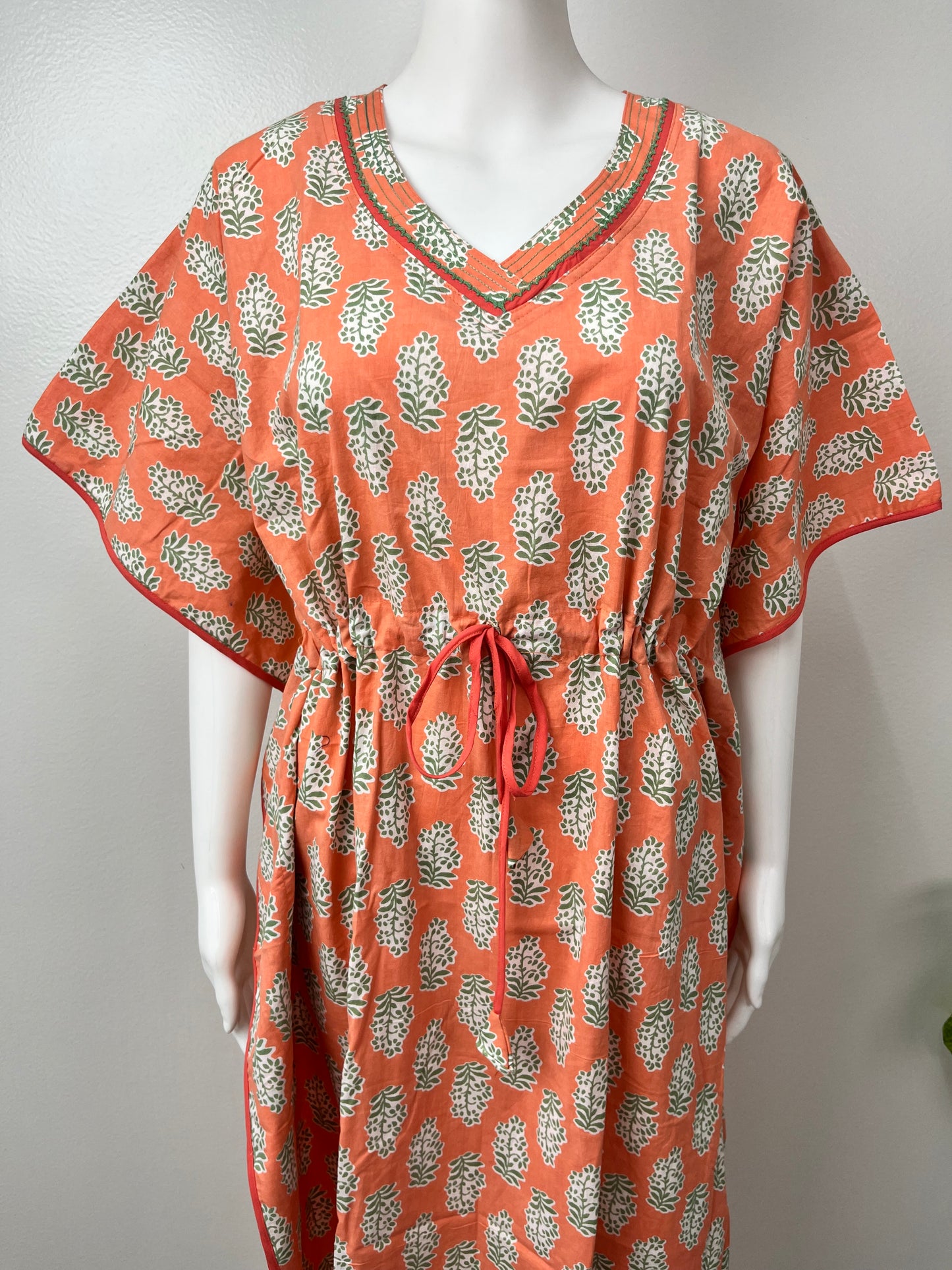 Orange 100% Cotton Kaftan Elegant & Classy