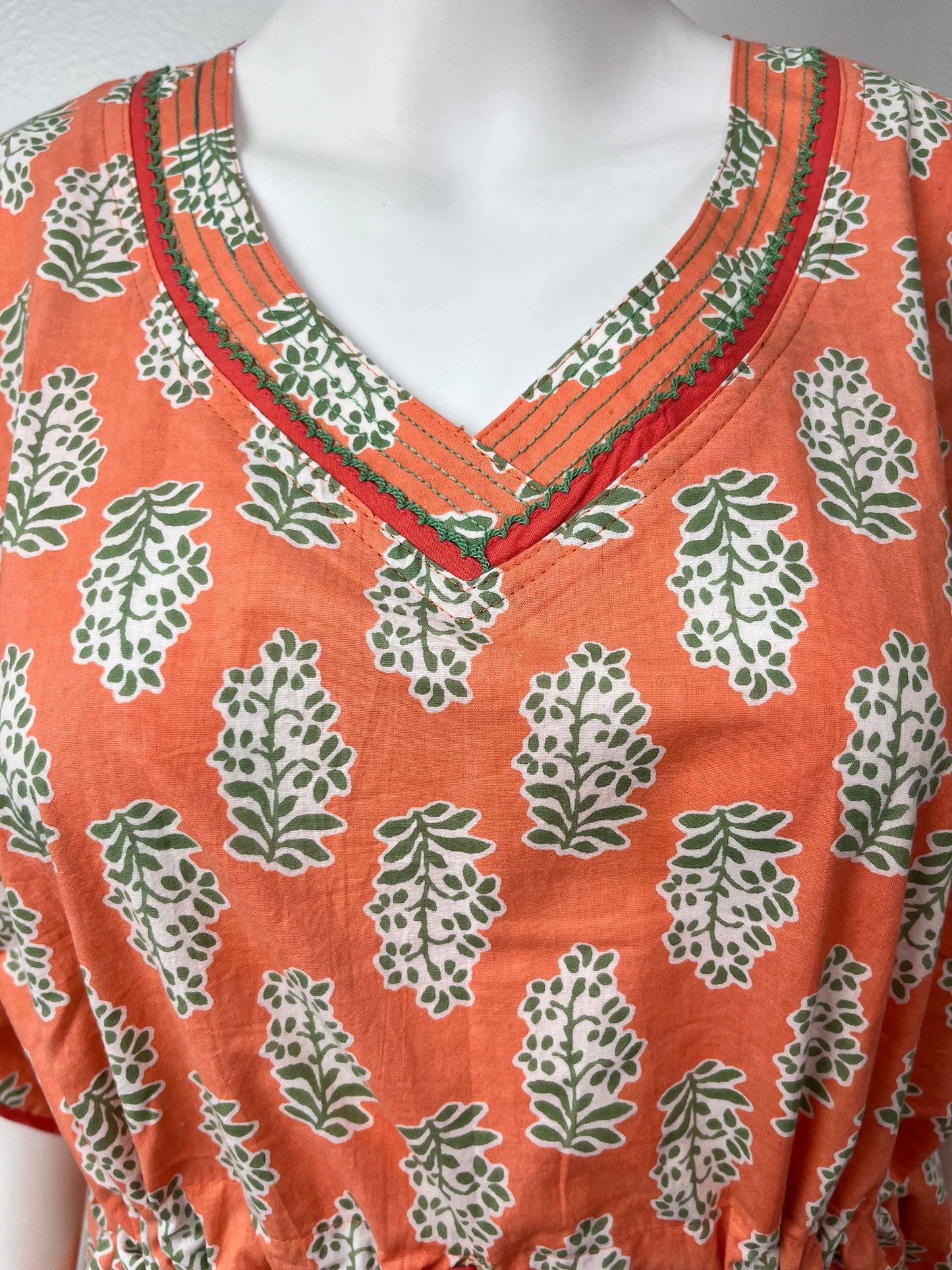 Orange 100% Cotton Kaftan Elegant & Classy