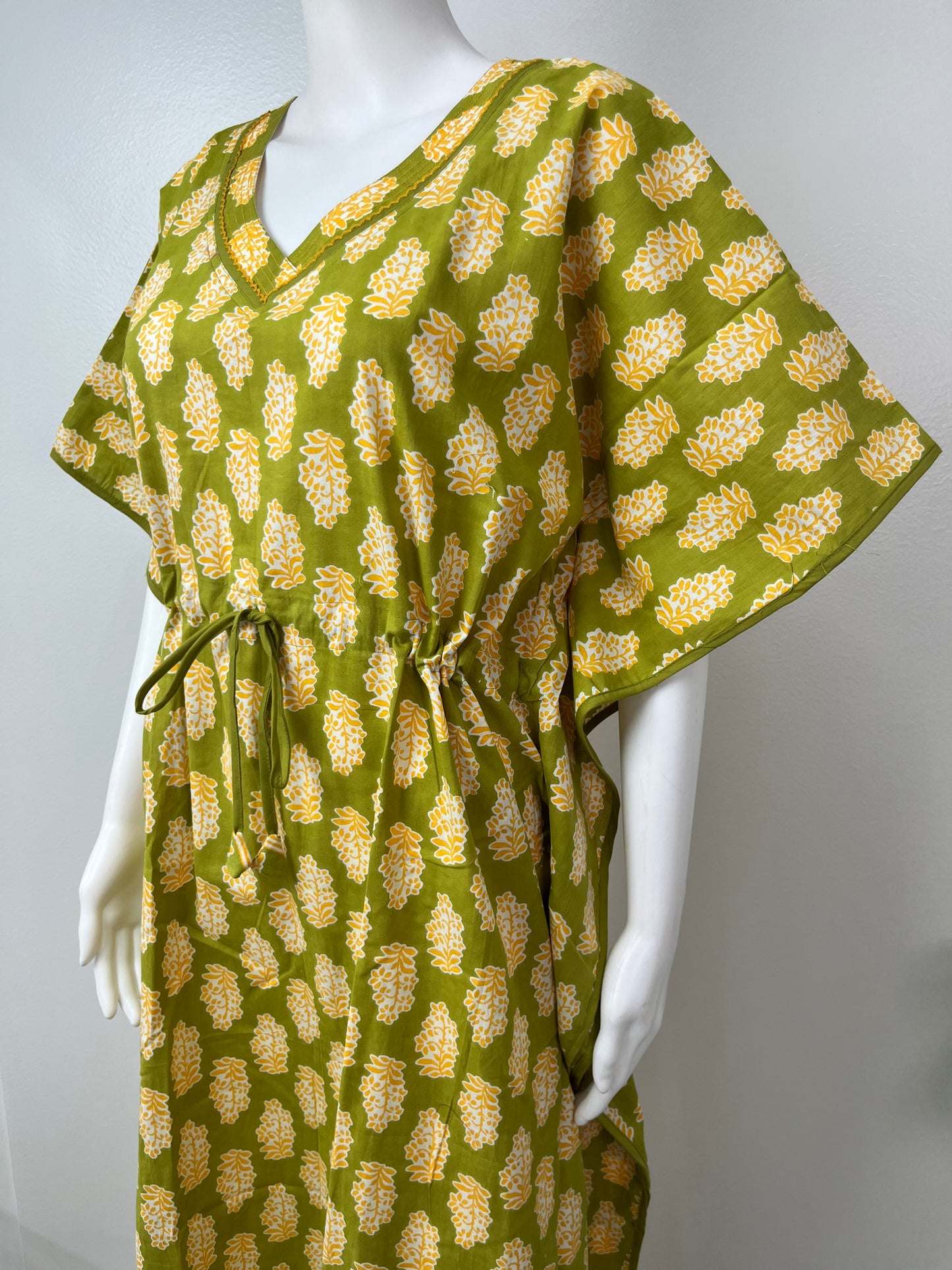 Olive Green Pure Cotton Kaftan Elegant & Classy