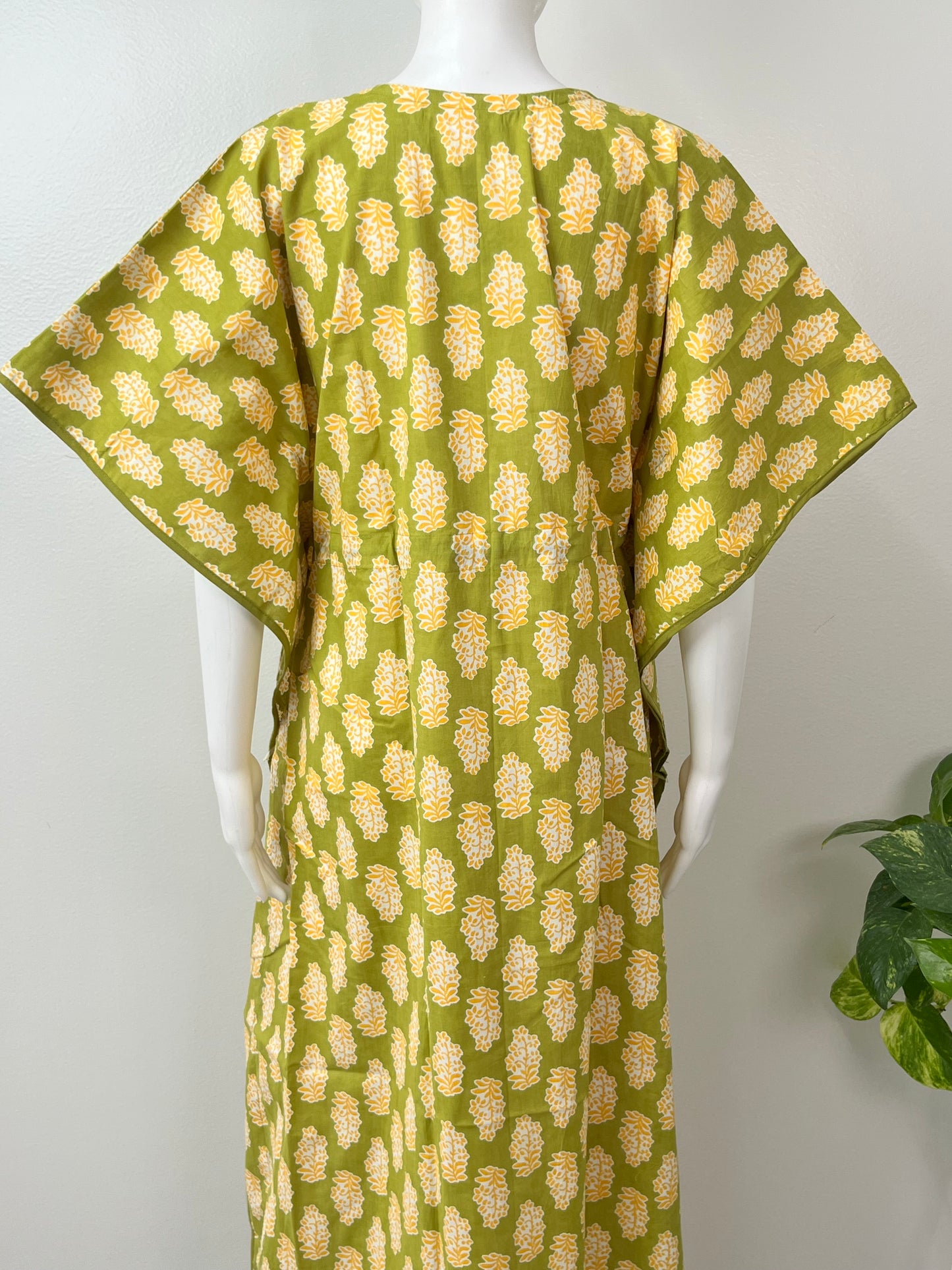 Olive Green Pure Cotton Kaftan Elegant & Classy
