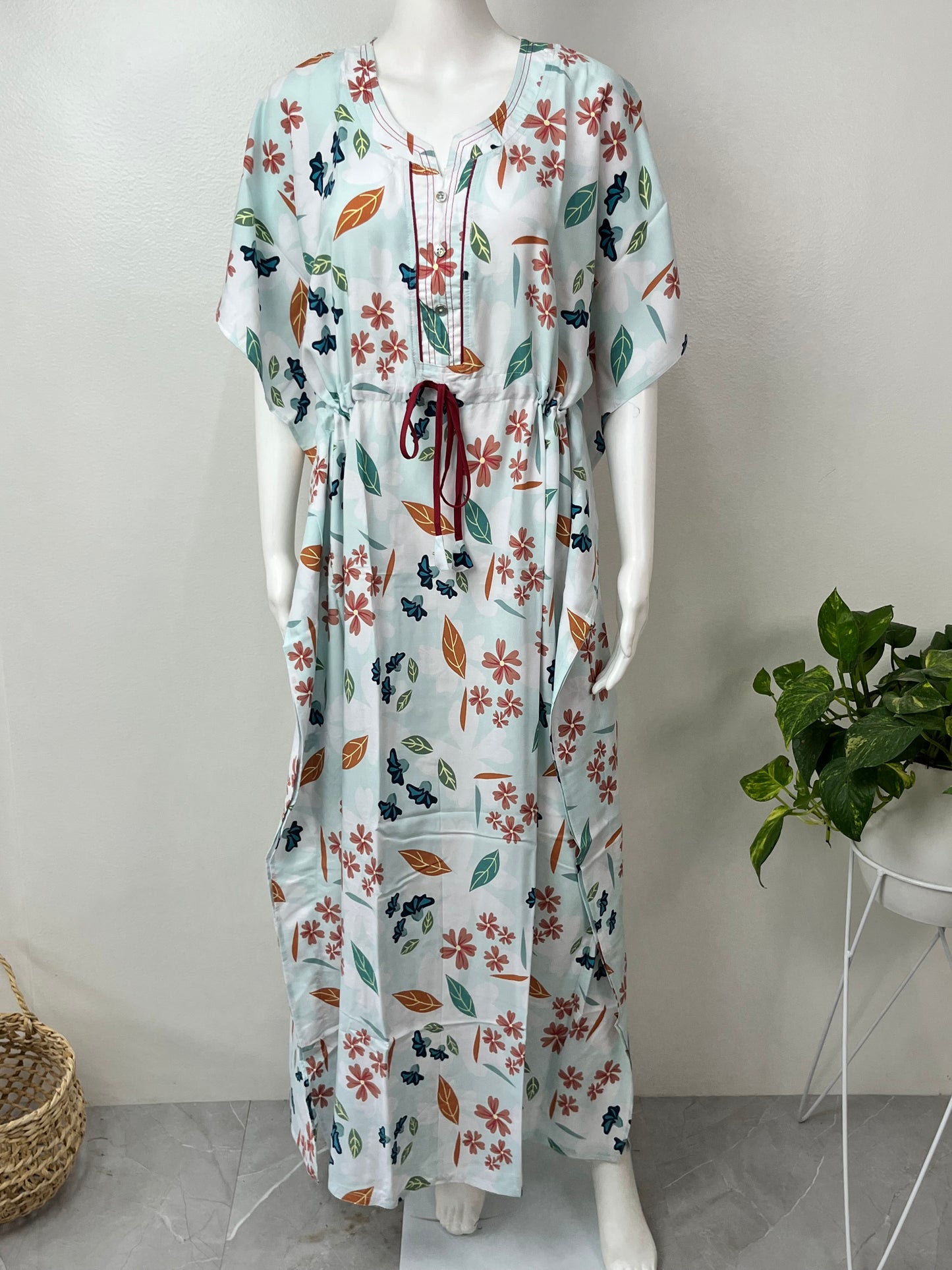Sky Blue Rayon fabric Kaftan Elegant & Classy
