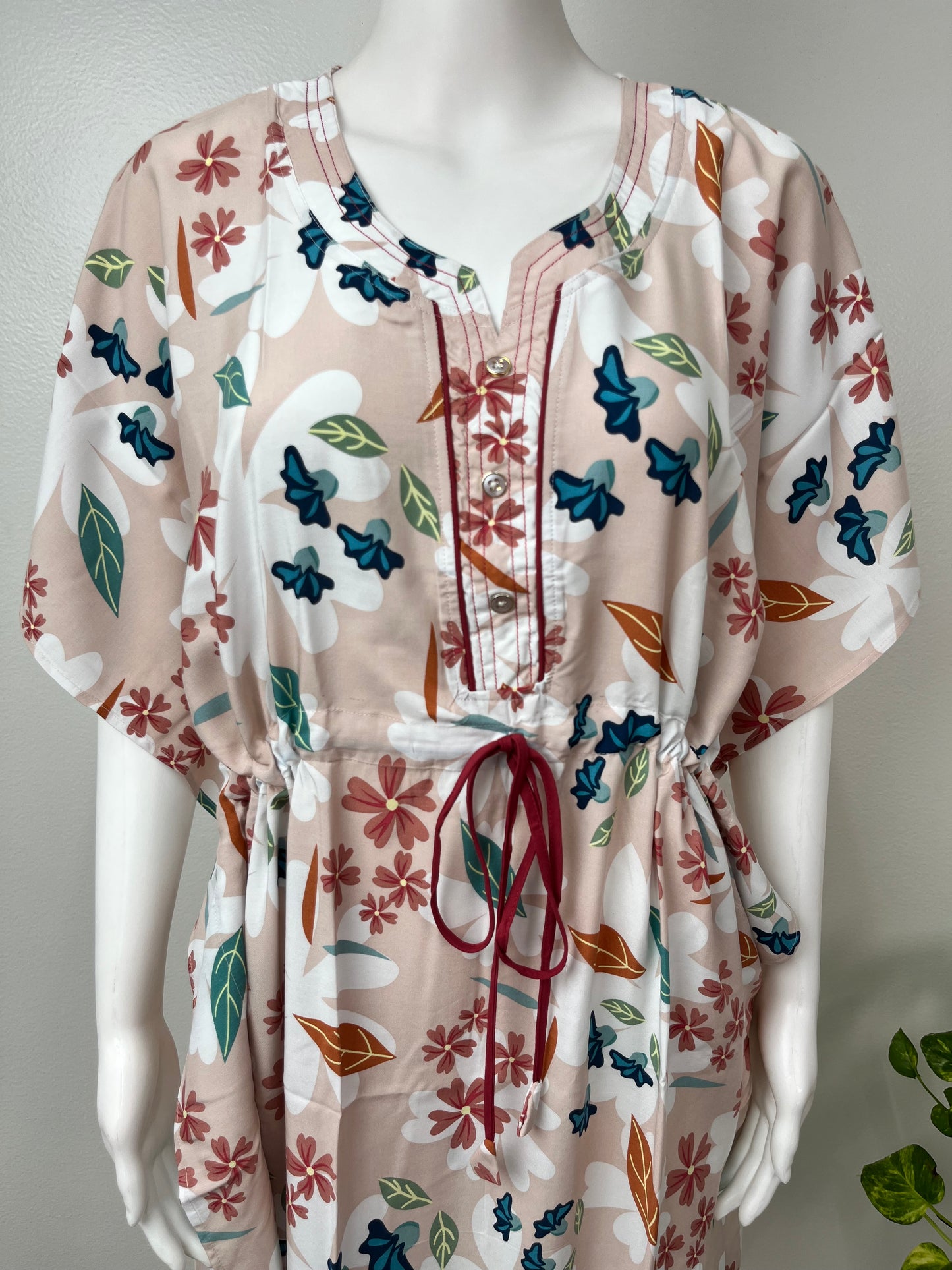 Cream Premium Rayon Fabric Kaftan