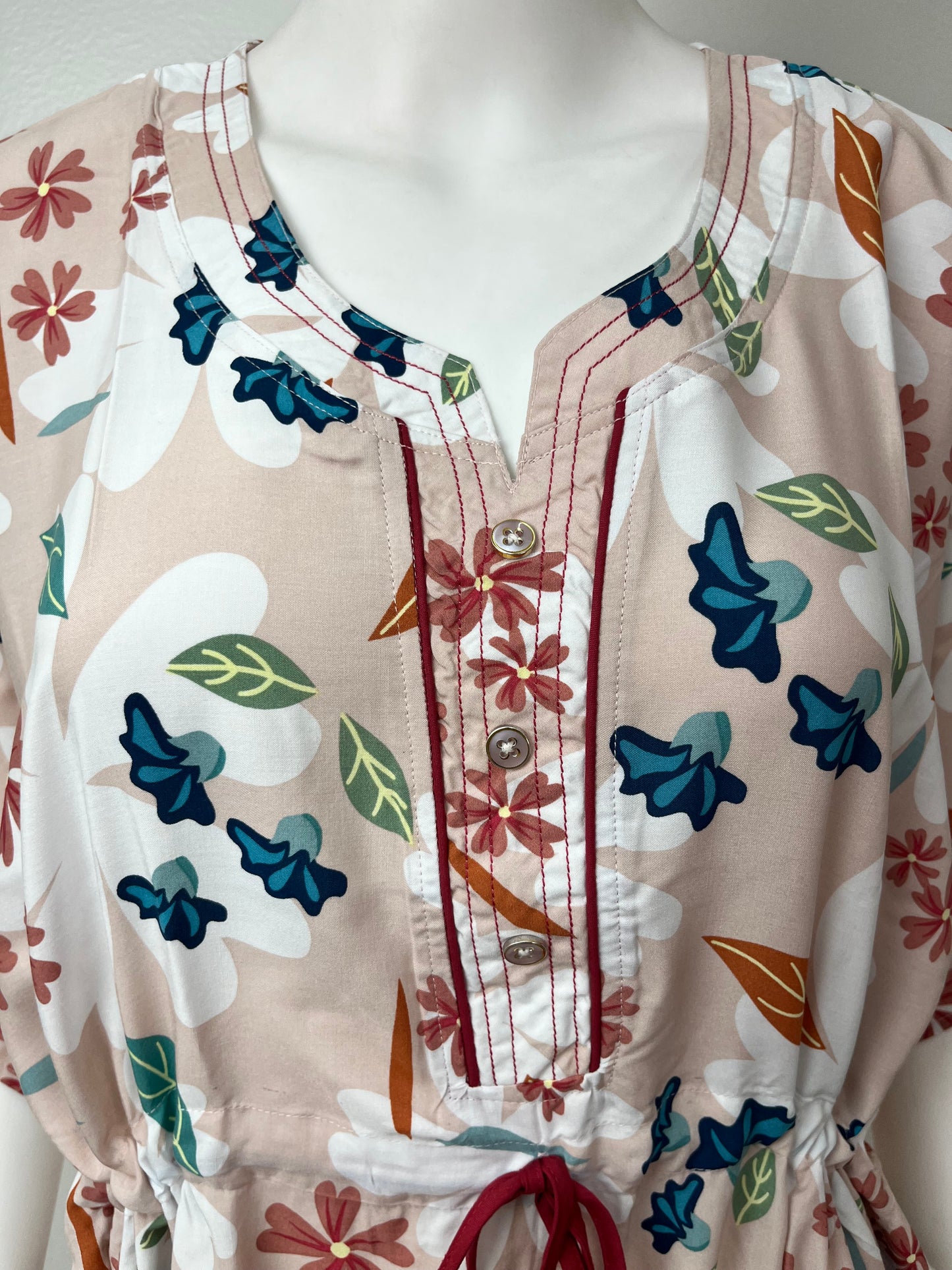 Cream Premium Rayon Fabric Kaftan