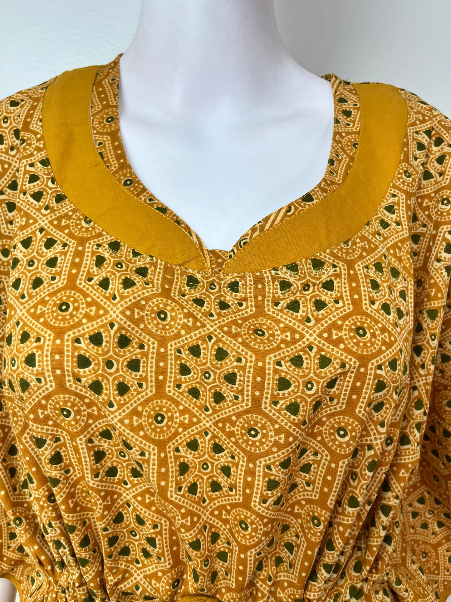 Mustard Pure Cotton Kaftan Nighty