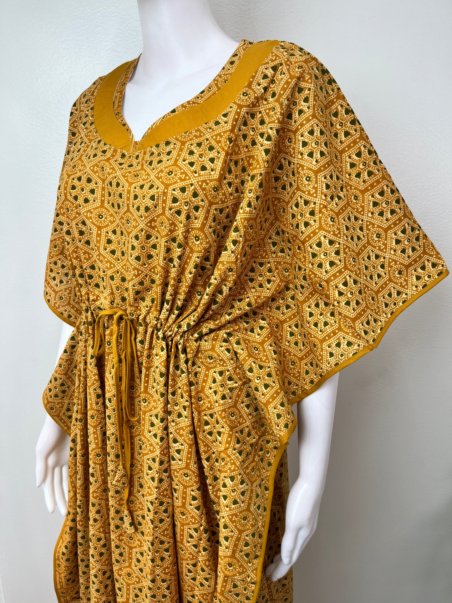 Mustard Pure Cotton Kaftan Nighty