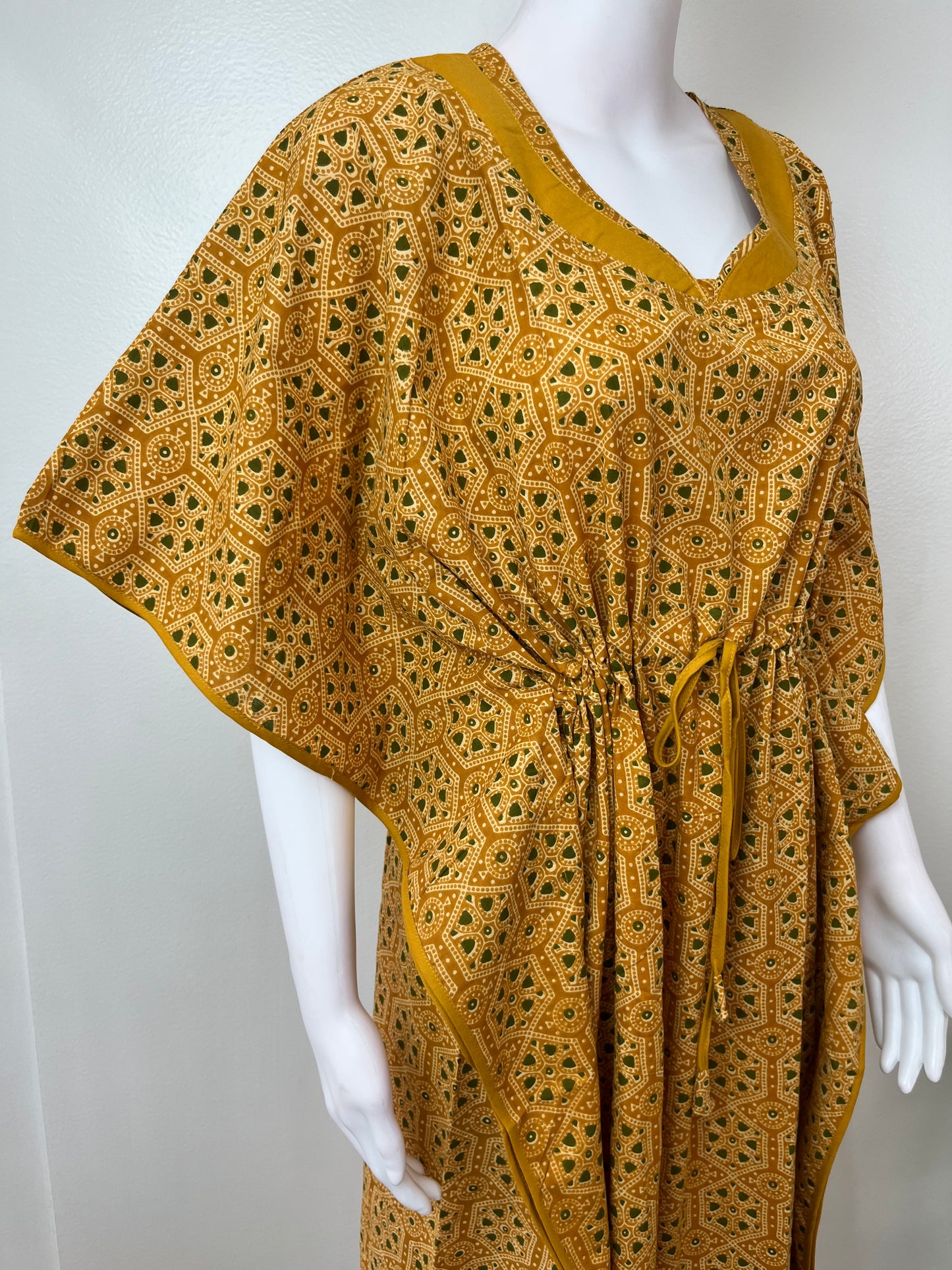 Mustard Pure Cotton Kaftan Nighty