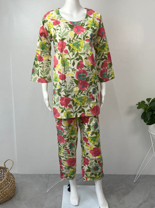 Wildflower Khadi Cotton Night Suit