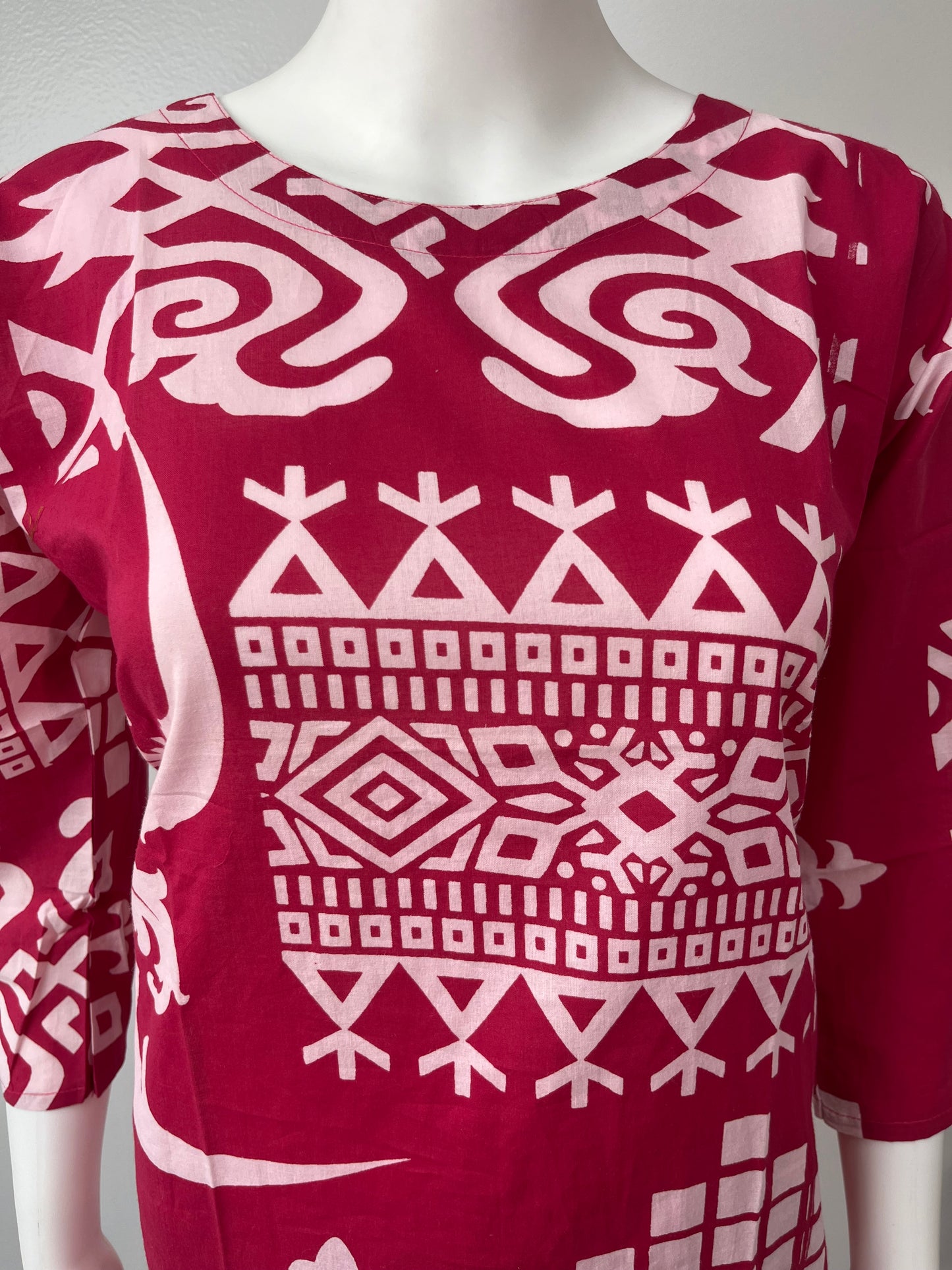 Tribal Red Maze Pure Cotton Loungewear Set
