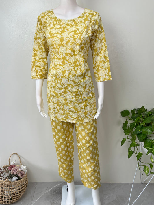 Women's Night Suit in Cotton-Relaxed Co-ord Style