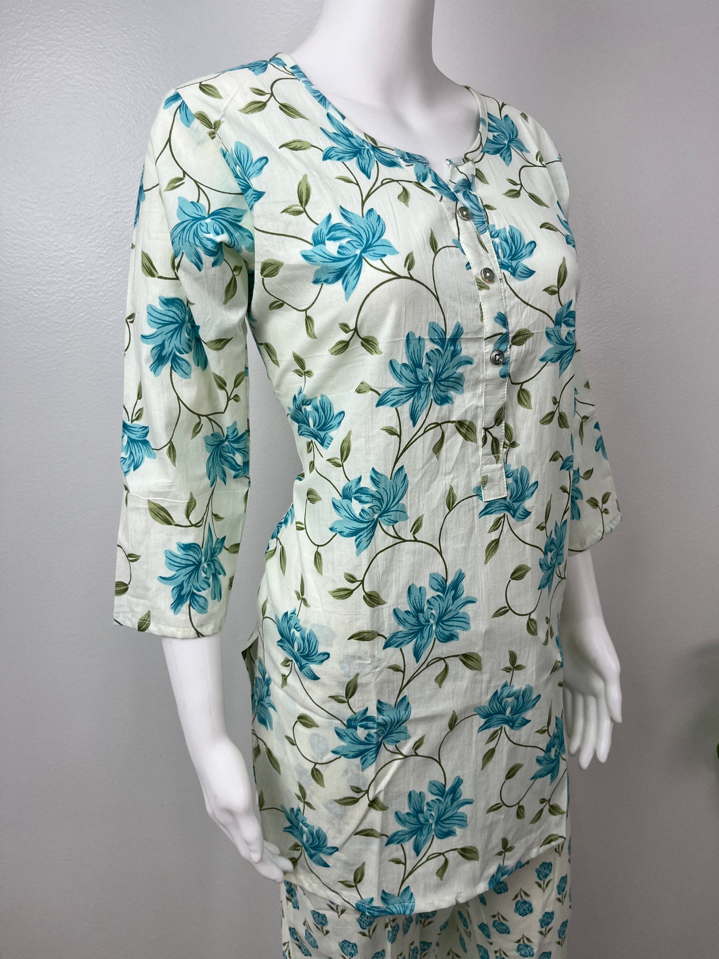 Midnight Bloom Cotton Loungewear Set