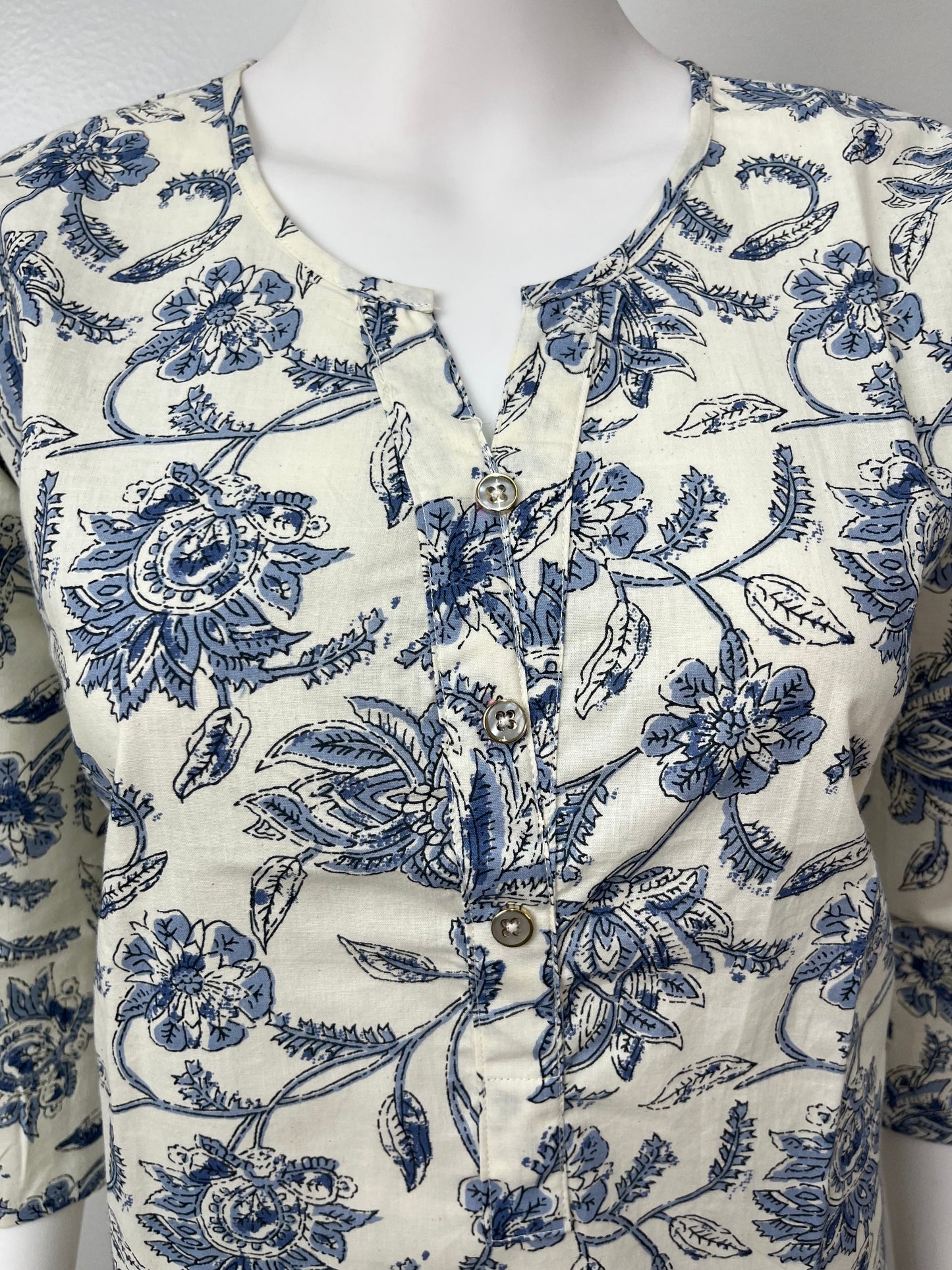 Azure Bloom Cotton Loungewear Set for Women