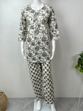 Monochrome Charm Cotton Fabric Co-ord Set