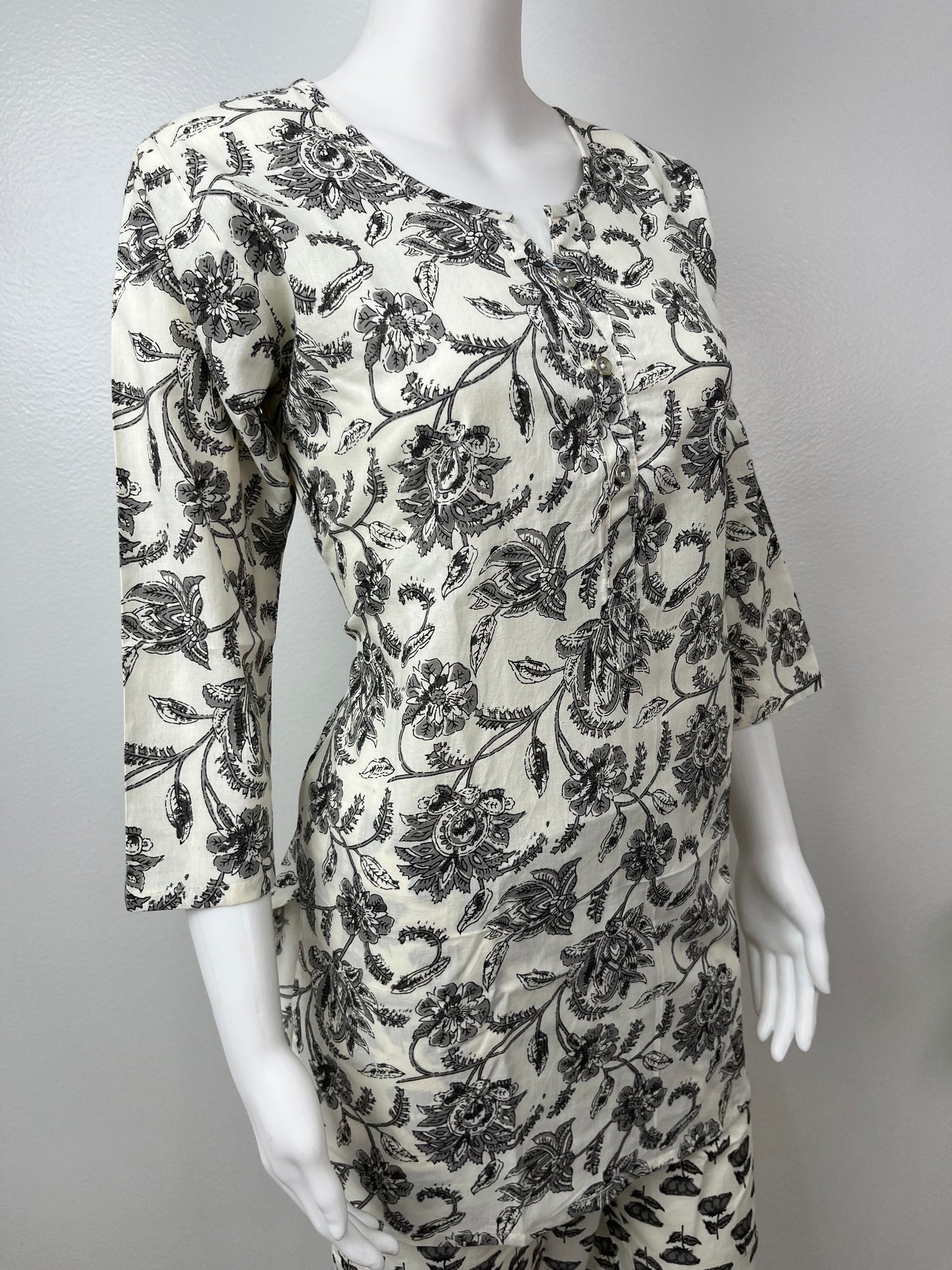 Monochrome Charm Cotton Fabric Co-ord Set