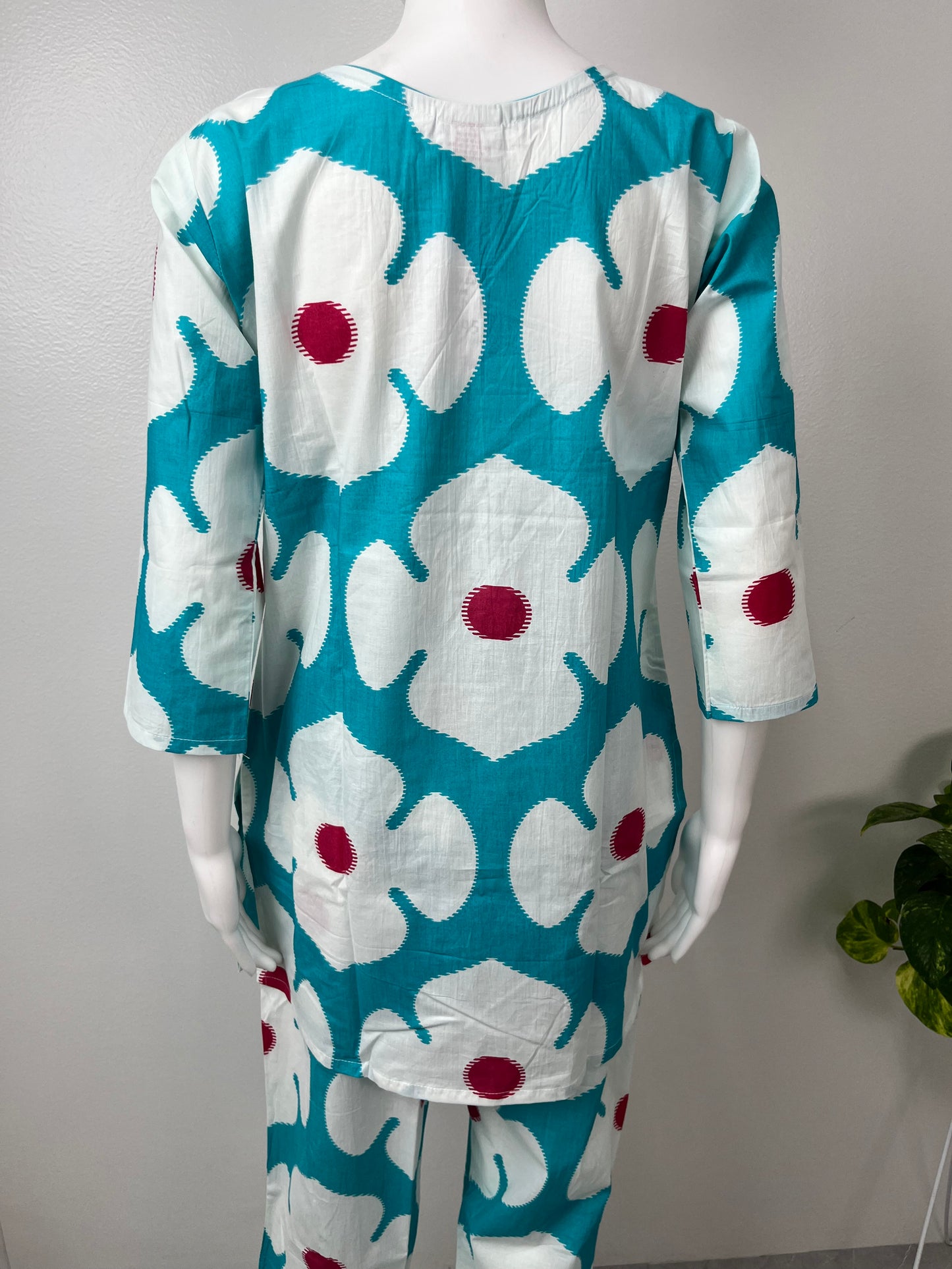Aqua Bloom Cotton Co-ord for Women