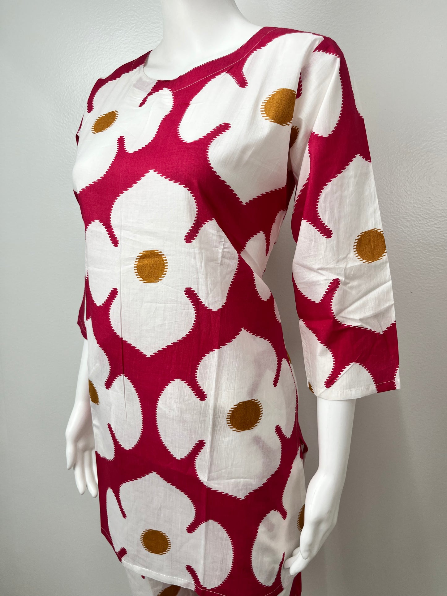 Red Blossom Cotton Co-ord Set for Women