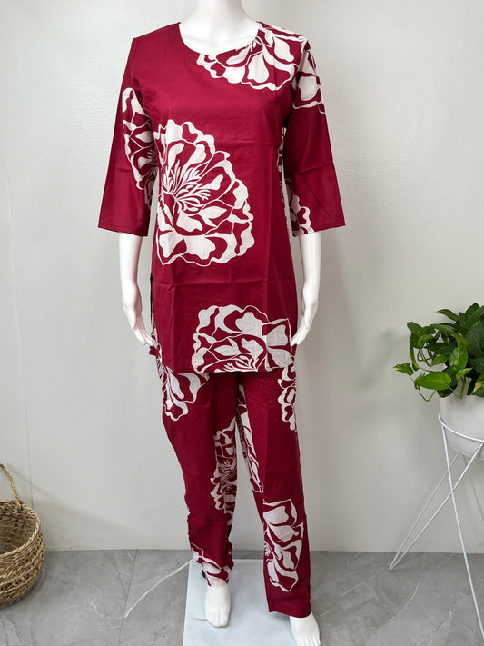 Ruby Petal Pure Cotton Women's Night Suit
