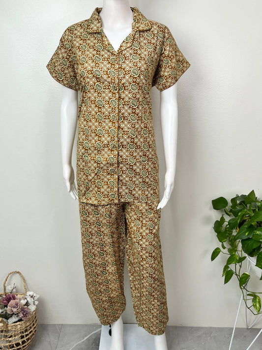 Comfort Fit Cotton Night Suit- Half Sleeves