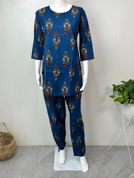 Blue Pure Cotton Night Suit