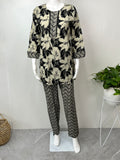 Black Printed Pure Cotton Loungewear Set