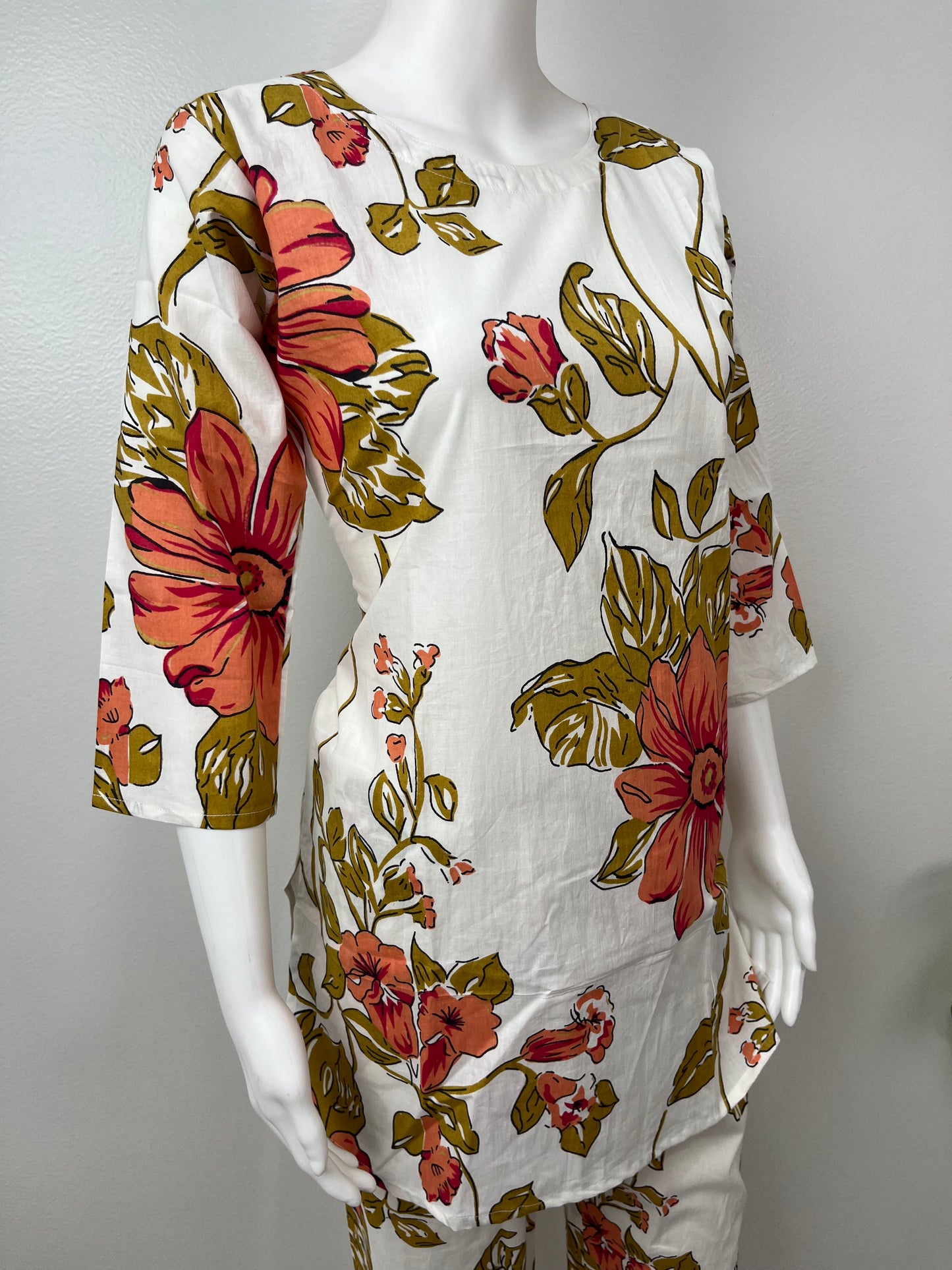 Scarlet Bloom Cotton Co-ord Set
