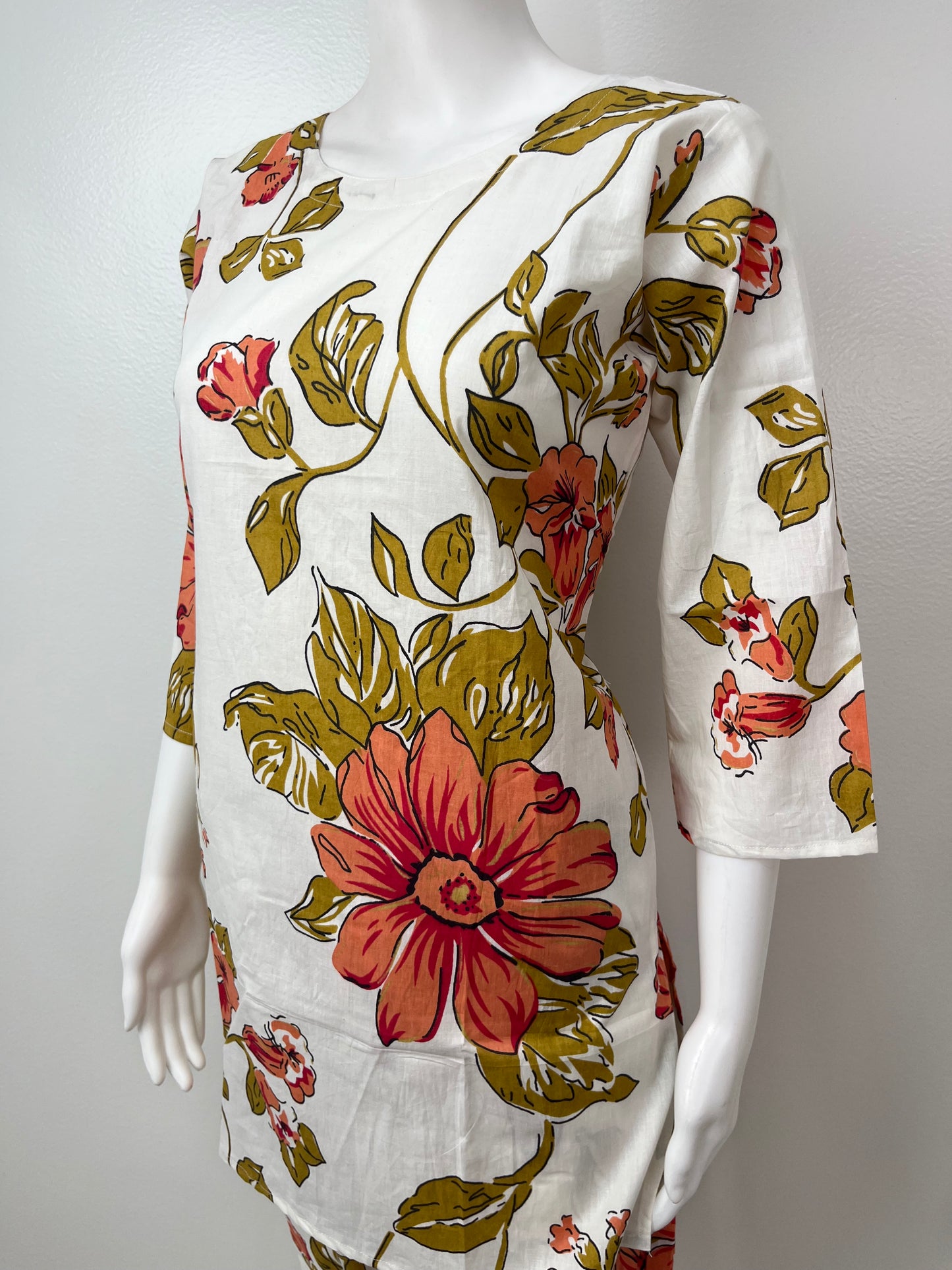 Scarlet Bloom Cotton Co-ord Set