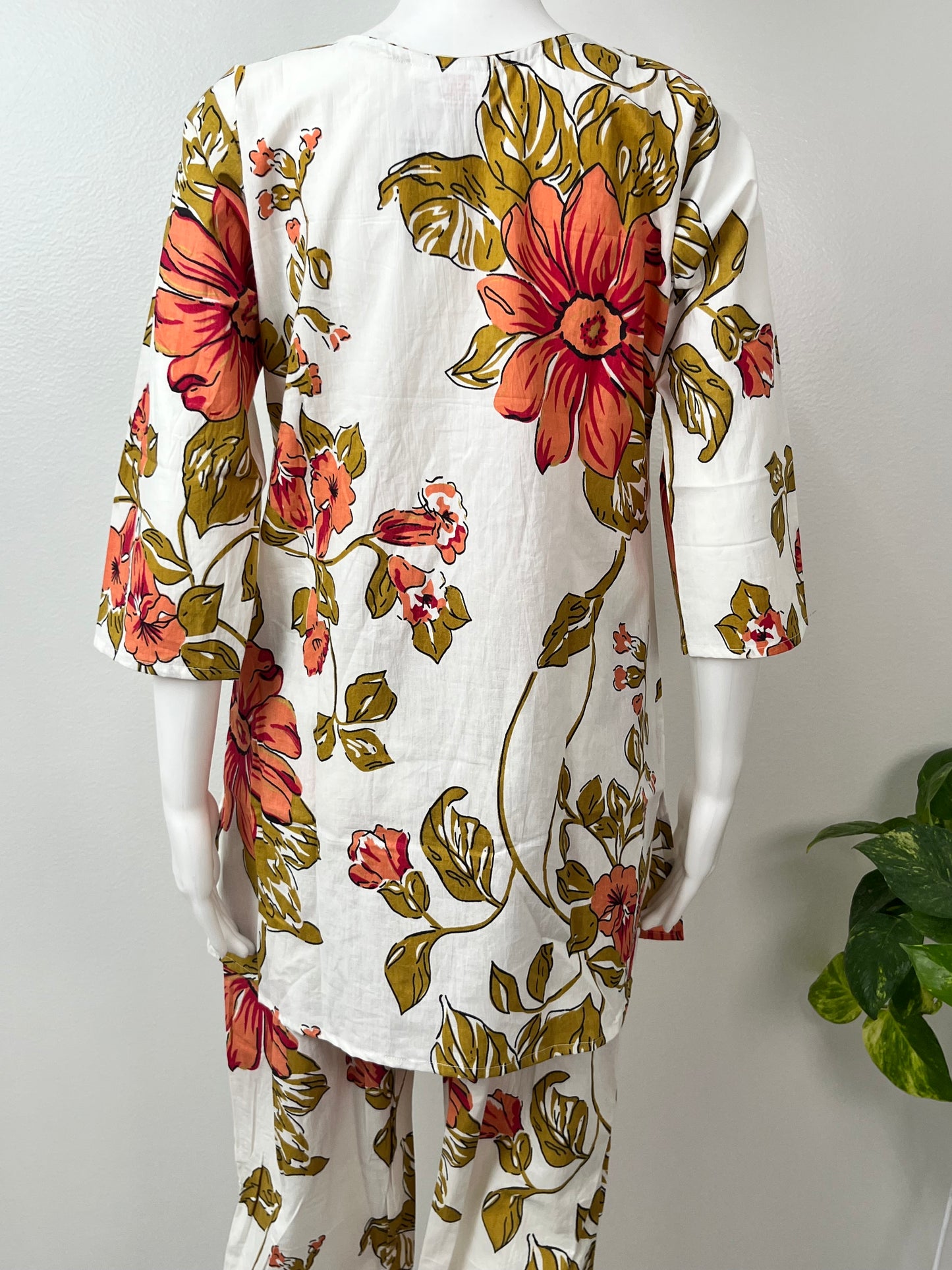 Scarlet Bloom Cotton Co-ord Set